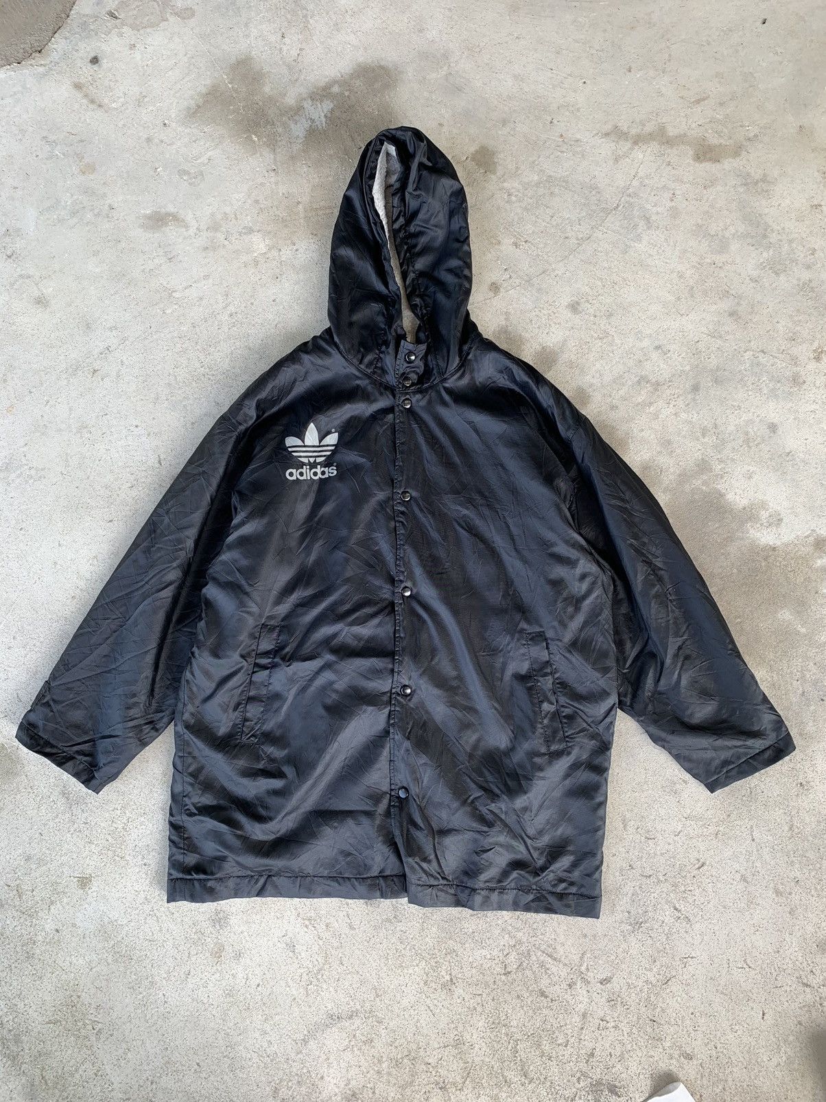 Adidas × Descente × Vintage Vintage 80s Adidas Big Logo Parka Jacket sherling inside Size US XL / EU 56 / 4 - 2 Thumbnail