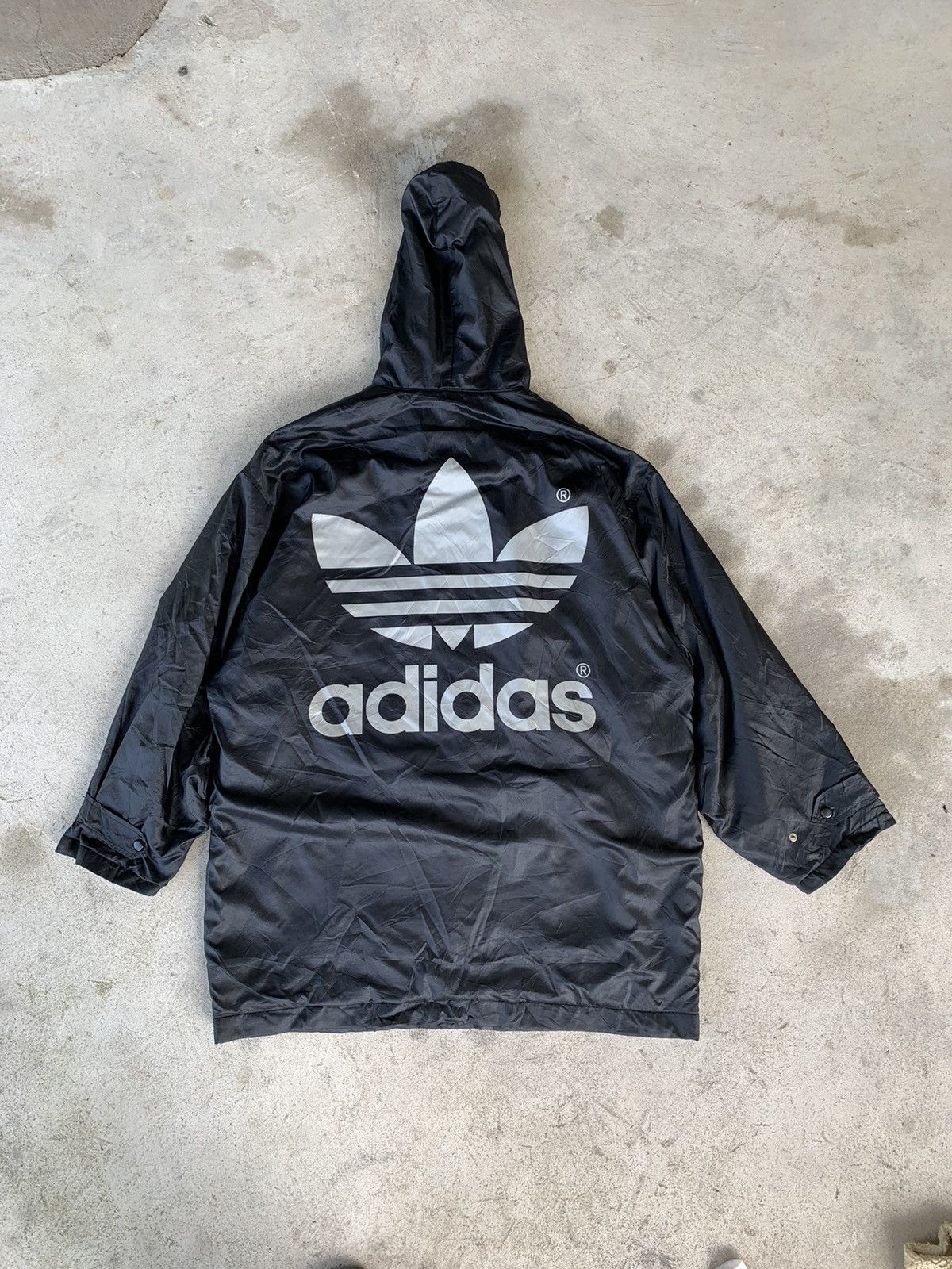 Adidas × Descente × Vintage Vintage 80s Adidas Big Logo Parka Jacket sherling inside Size US XL / EU 56 / 4 - 1 Thumbnail