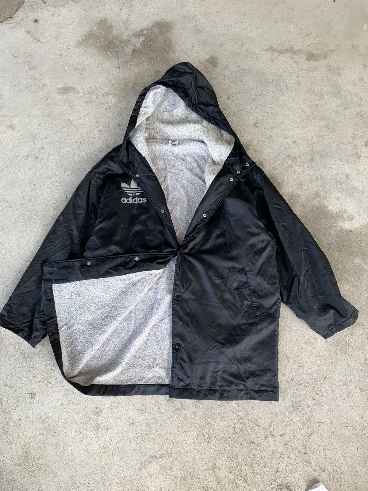 Adidas × Descente × Vintage Vintage 80s Adidas Big Logo Parka Jacket sherling inside Size US XL / EU 56 / 4 - 7 Thumbnail