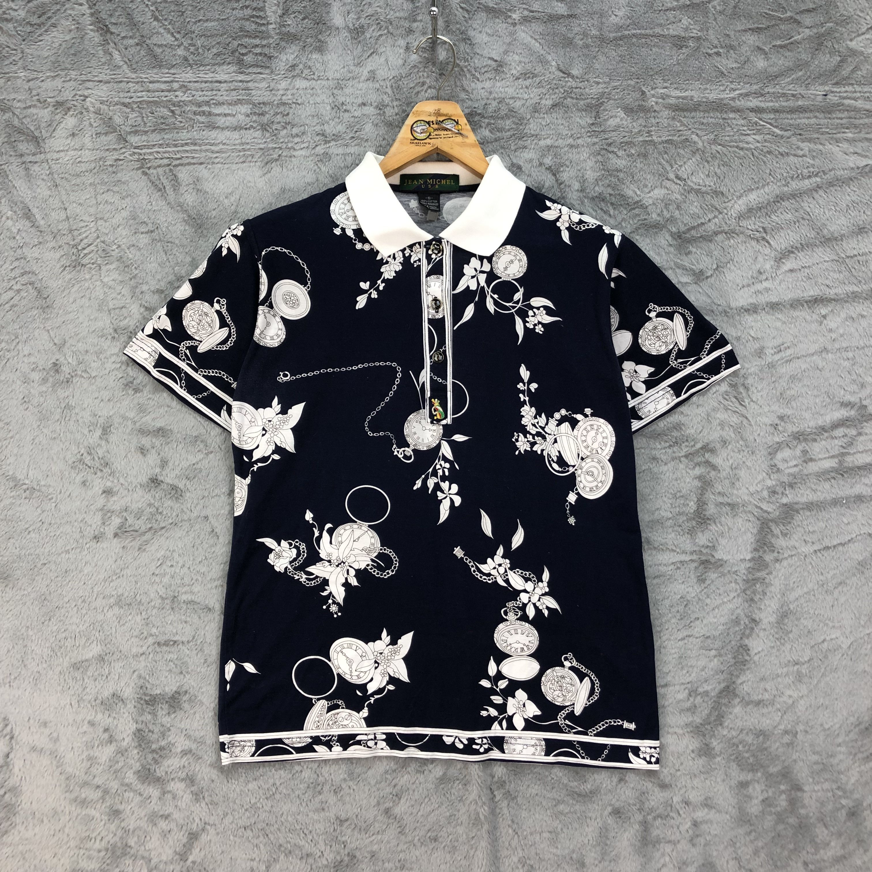 Japanese Brand Jean Michel USA Classic Watch All Over Print Polo #4595-160 Size US S / EU 44-46 / 1 - 1 Thumbnail