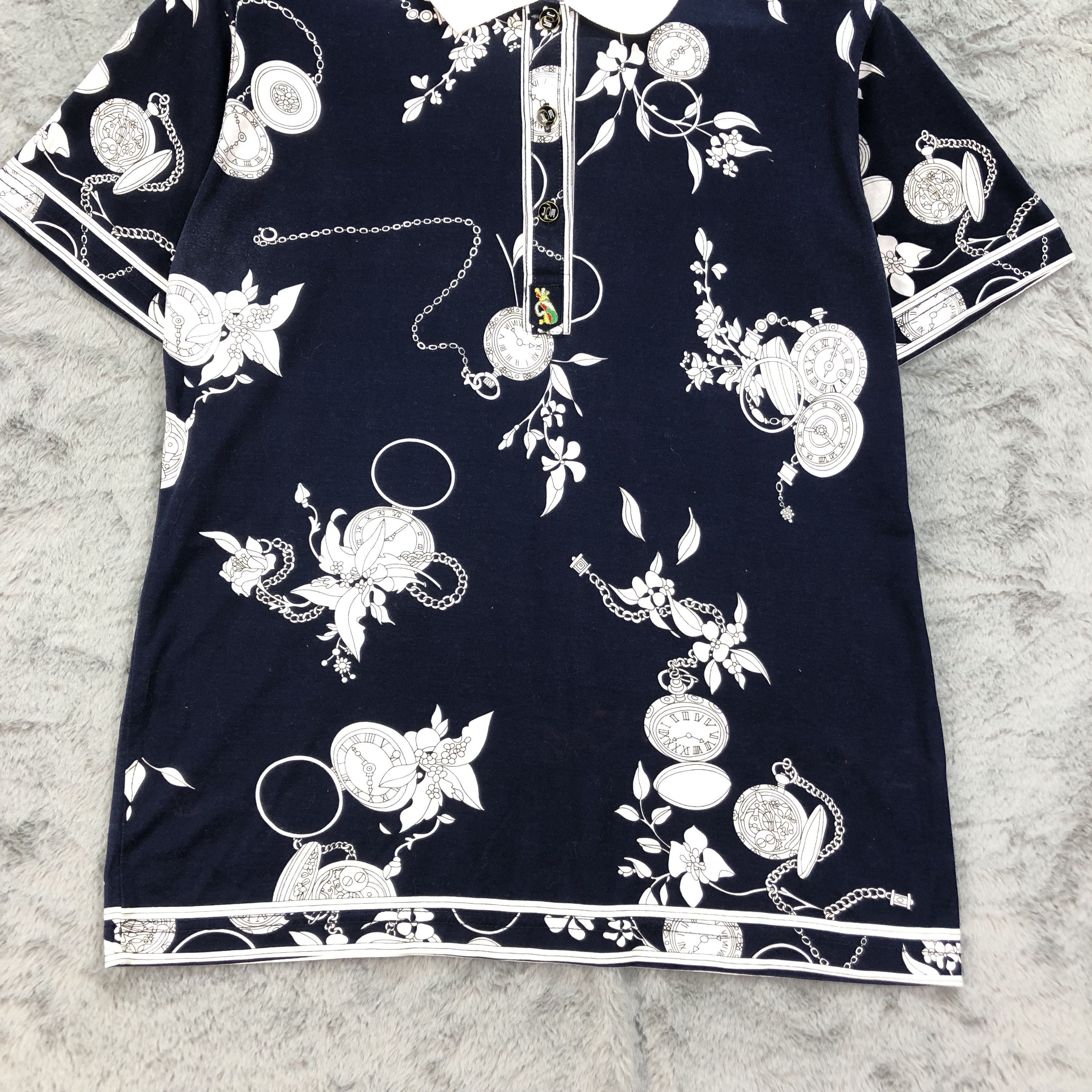 Japanese Brand Jean Michel USA Classic Watch All Over Print Polo #4595-160 Size US S / EU 44-46 / 1 - 4 Thumbnail