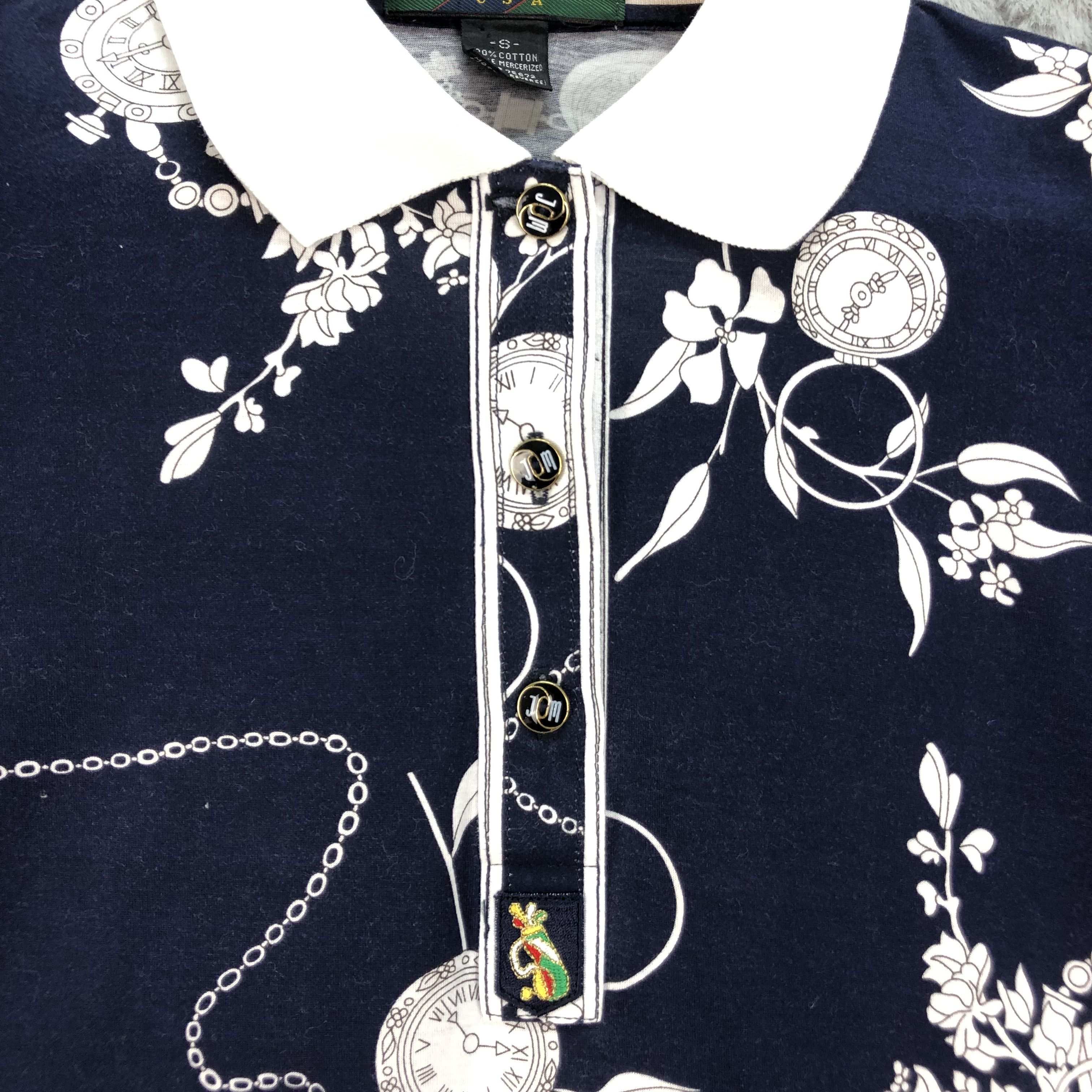 Japanese Brand Jean Michel USA Classic Watch All Over Print Polo #4595-160 Size US S / EU 44-46 / 1 - 3 Thumbnail