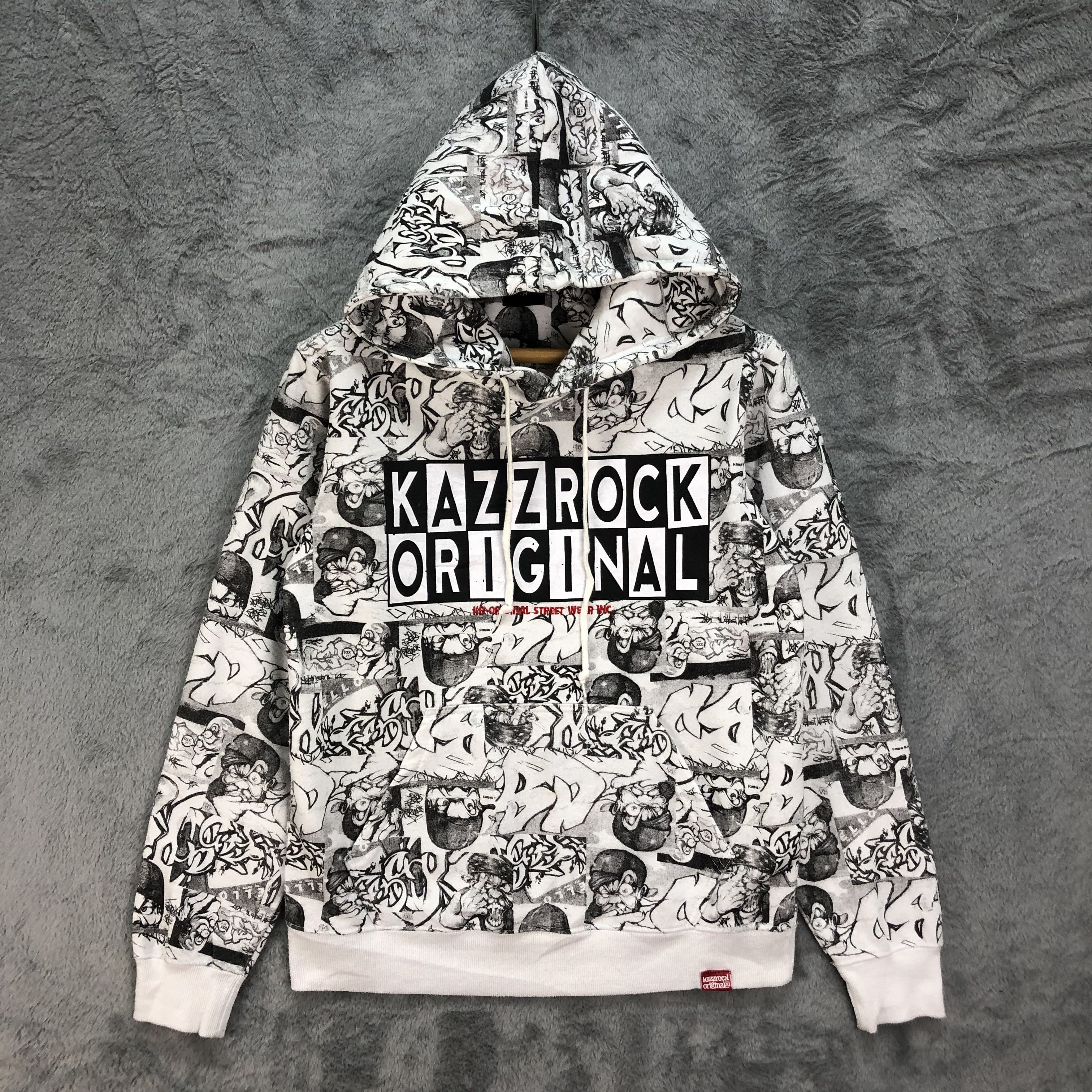 image of Rap Tees Kazzrock Original Fullprint Pullover Hoodies 4821-20 in White, Men's (Size Medium)