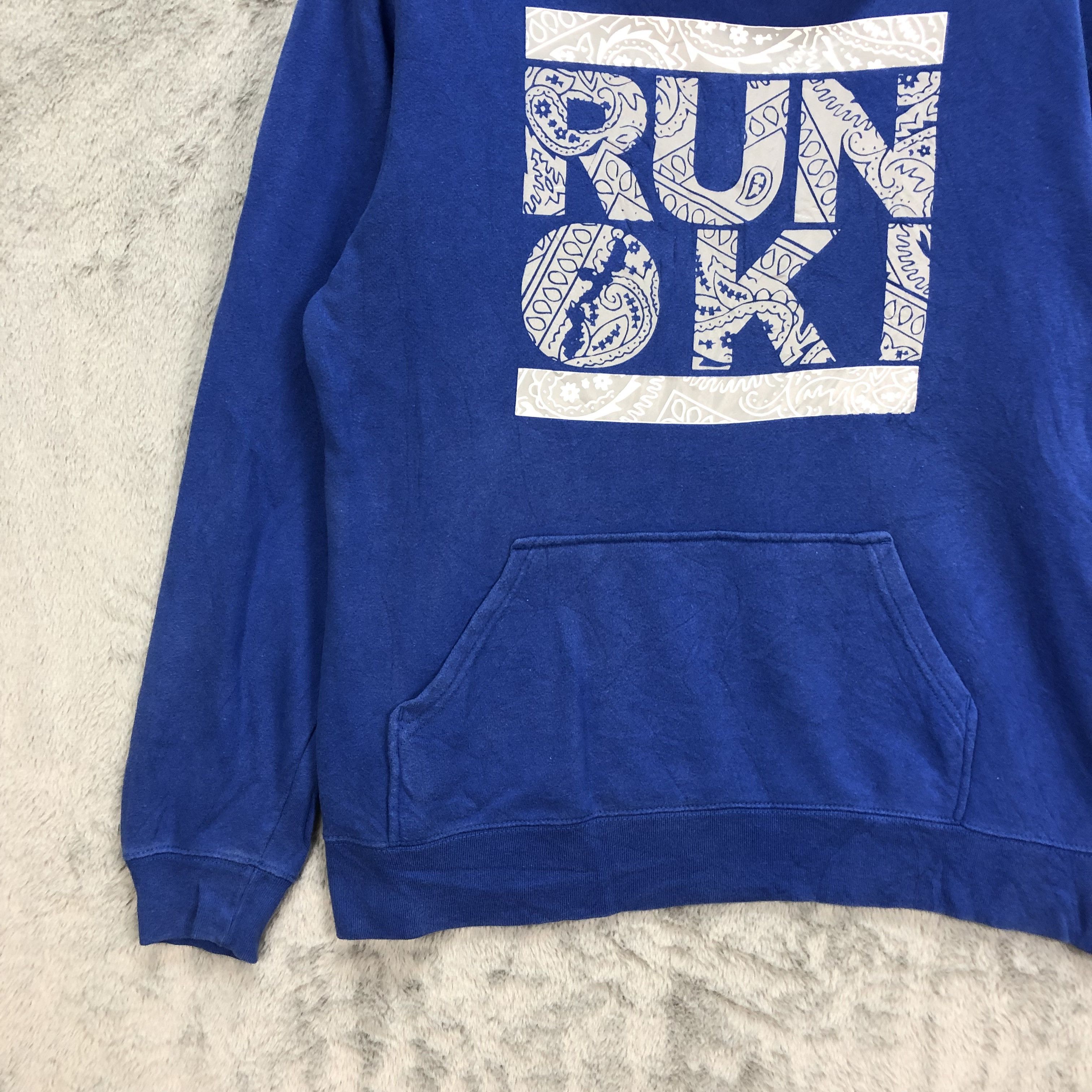 Japanese Brand RUN OKI BIG LOGO PULLOVER BLUE HOODIES #5076-33 Size US XL / EU 56 / 4 - 5 Thumbnail