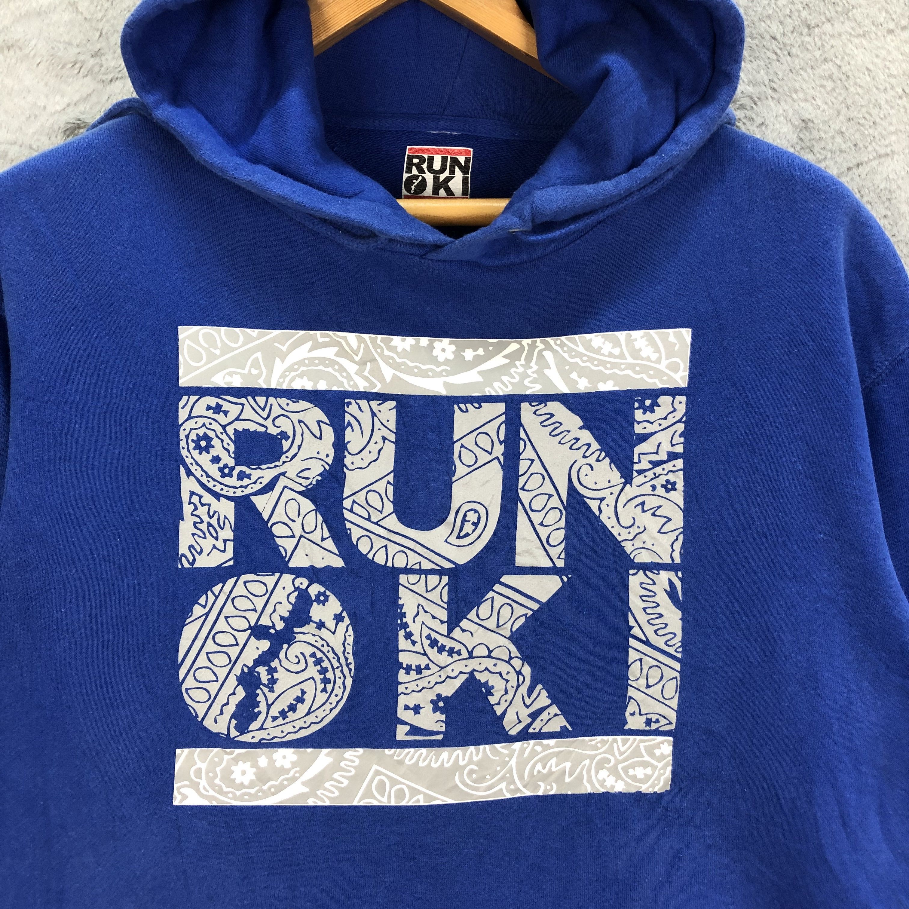 Japanese Brand RUN OKI BIG LOGO PULLOVER BLUE HOODIES #5076-33 Size US XL / EU 56 / 4 - 3 Thumbnail