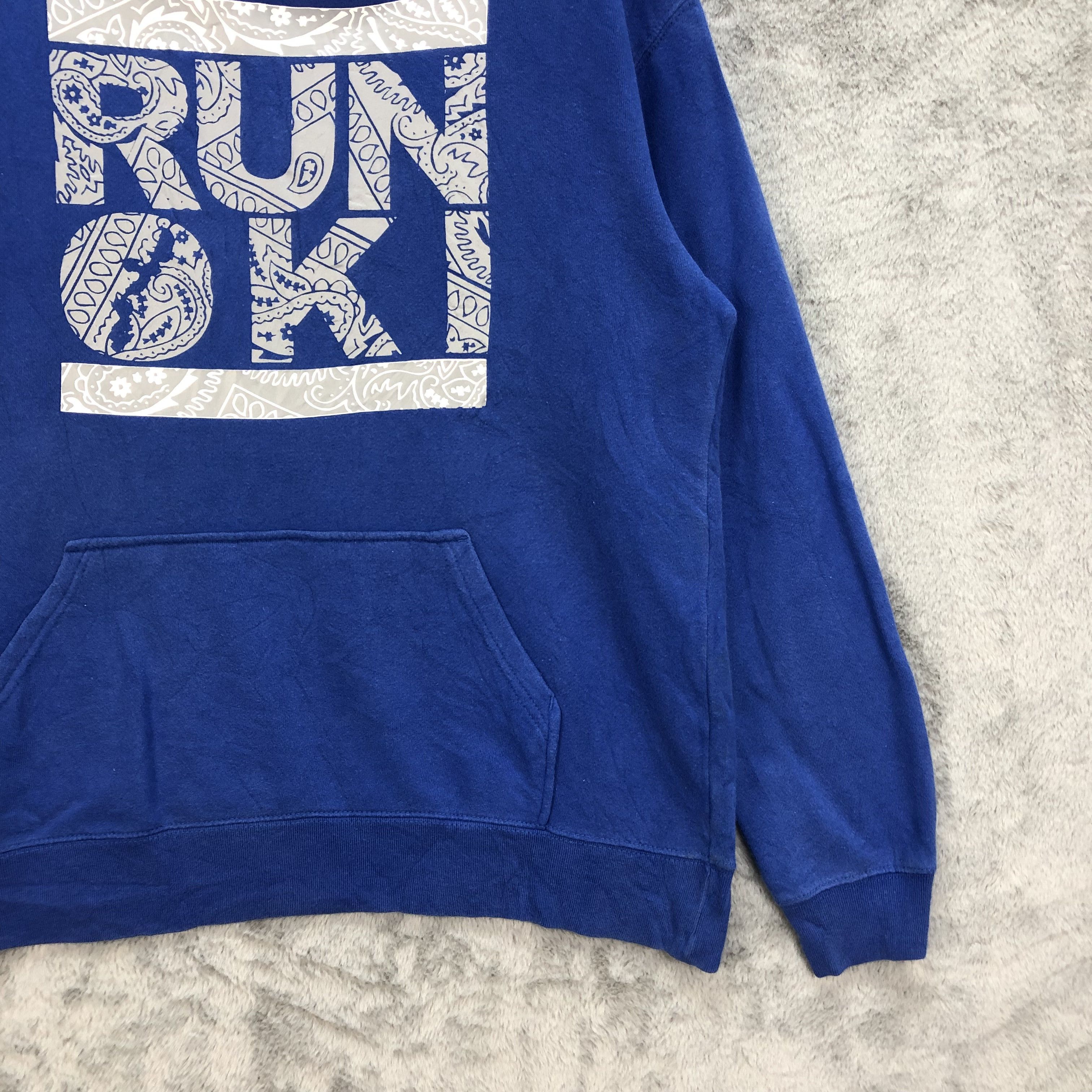 Japanese Brand RUN OKI BIG LOGO PULLOVER BLUE HOODIES #5076-33 Size US XL / EU 56 / 4 - 6 Thumbnail