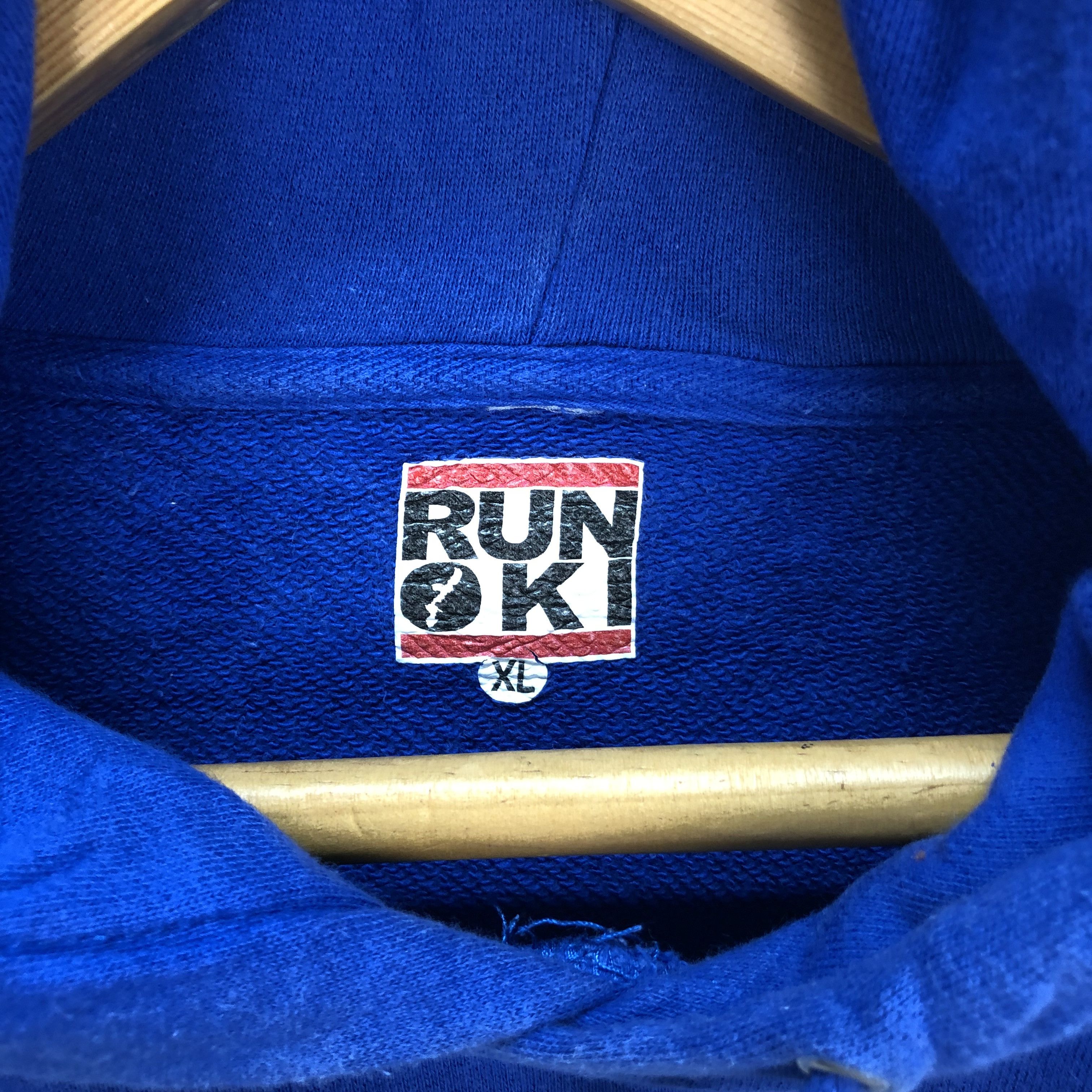 Japanese Brand RUN OKI BIG LOGO PULLOVER BLUE HOODIES #5076-33 Size US XL / EU 56 / 4 - 7 Thumbnail