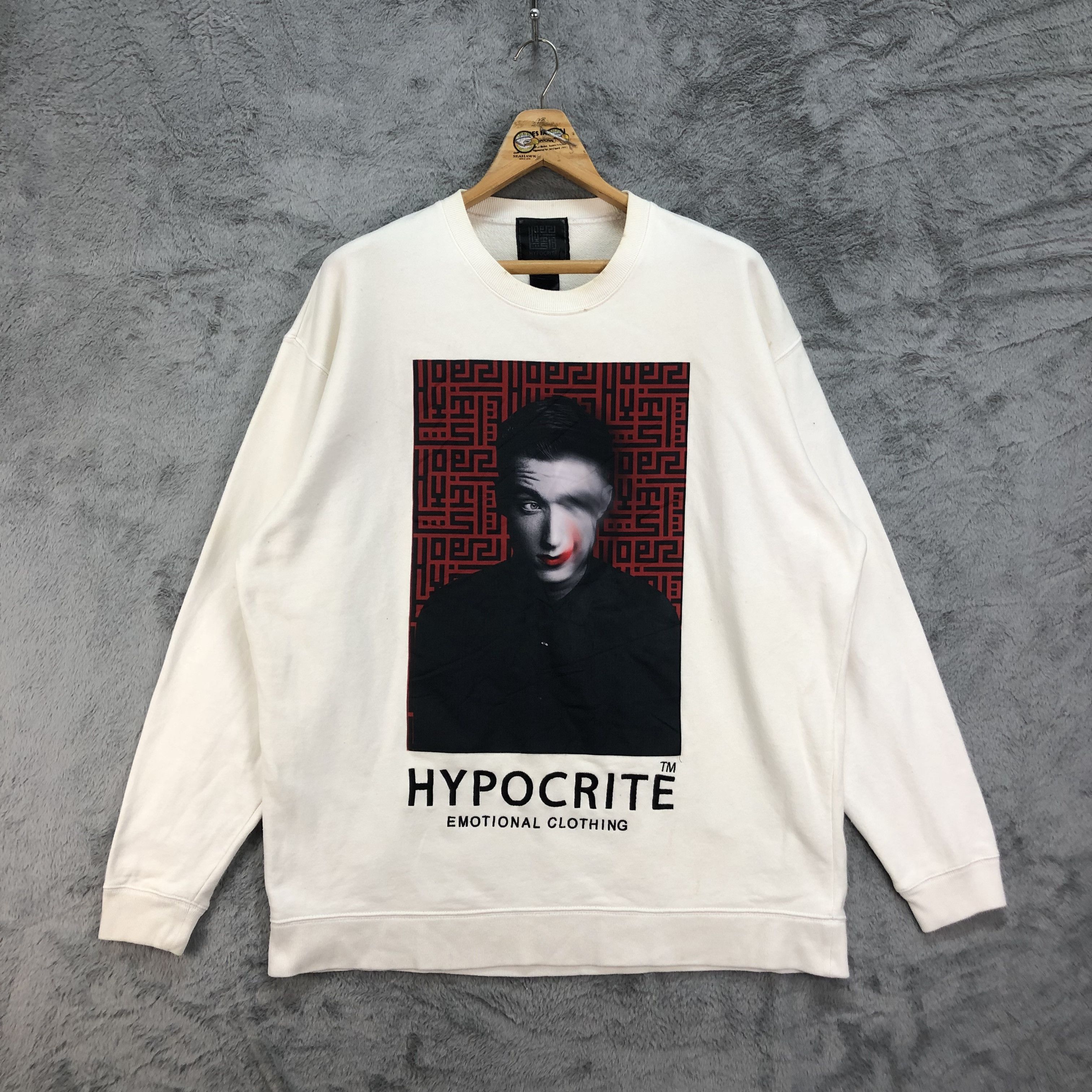Japanese Brand HYPOCRITE EMOTIONAL CLOTHING GRAPHIC SWEATSHIRT #4622-163 Size US XL / EU 56 / 4 - 1 Thumbnail