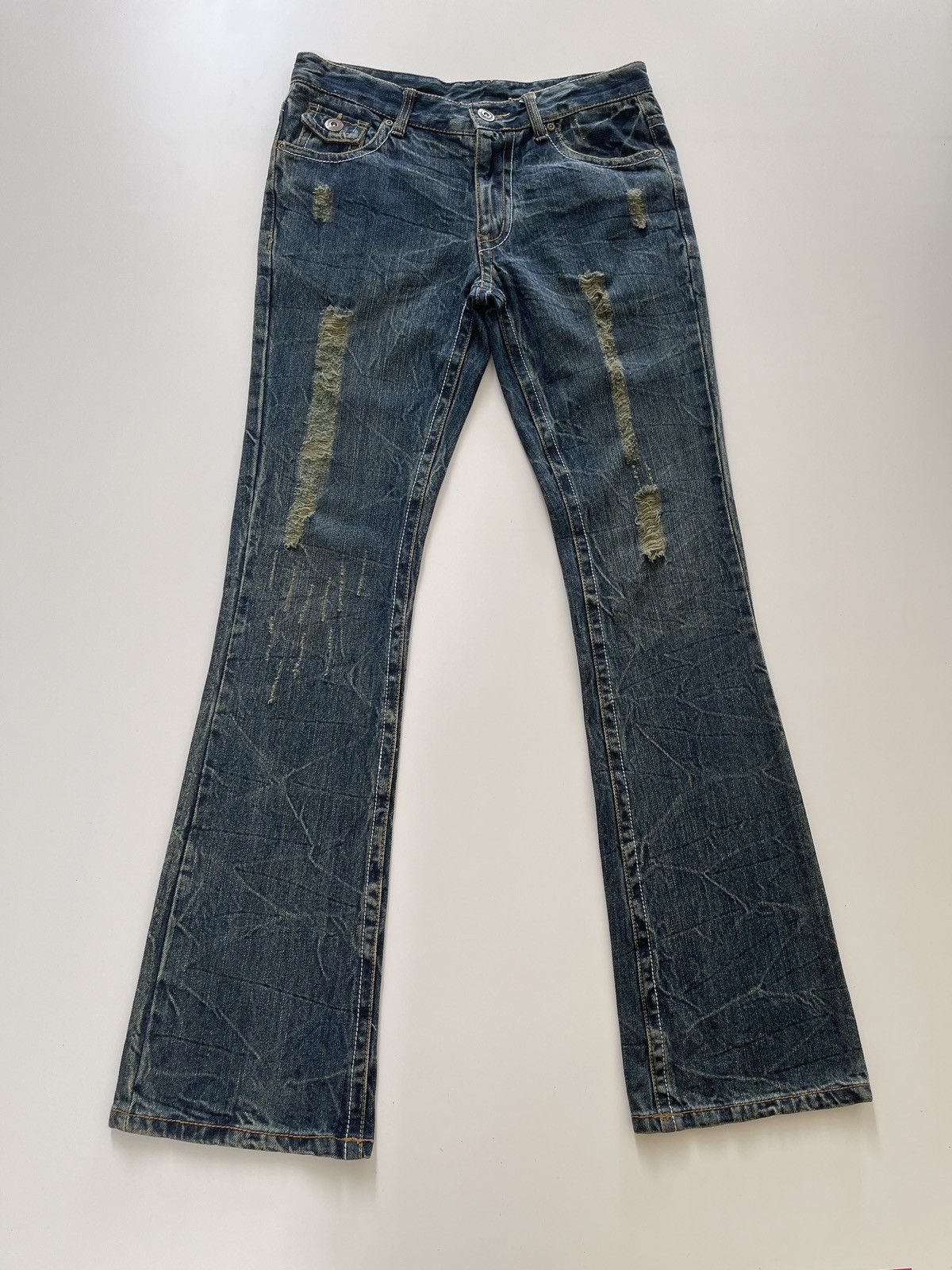 Japanese Brand Japanese Brand Distressed Rusty Flared Denim Size US 31 - 9 Thumbnail