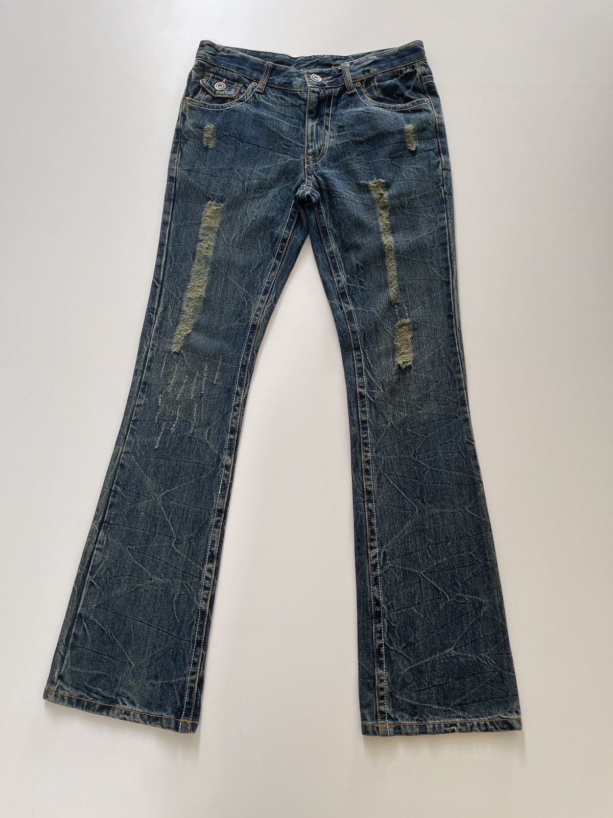 Japanese Brand Japanese Brand Distressed Rusty Flared Denim Size US 31 - 5 Thumbnail