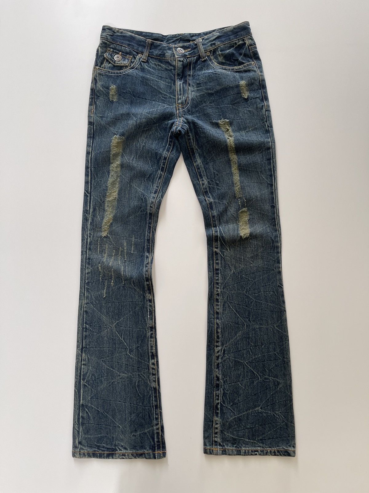 Japanese Brand Japanese Brand Distressed Rusty Flared Denim Size US 31 - 6 Thumbnail