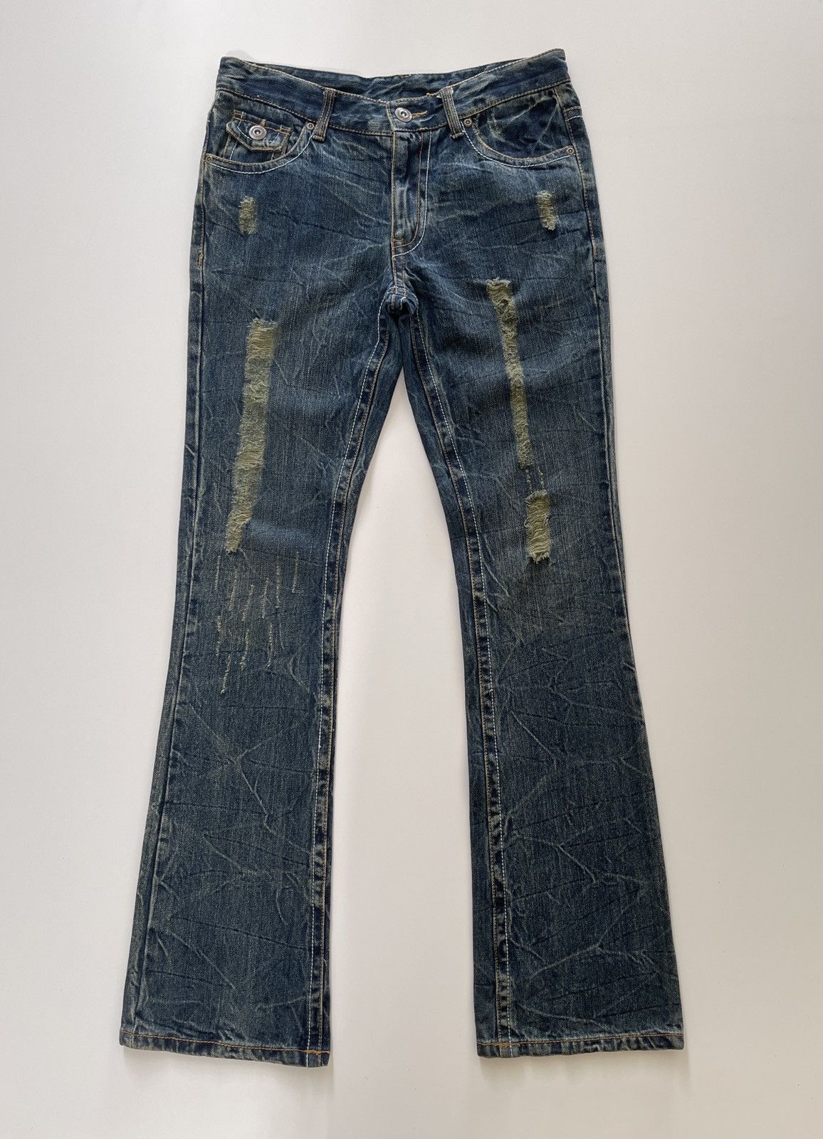 Japanese Brand Japanese Brand Distressed Rusty Flared Denim Size US 31 - 4 Thumbnail
