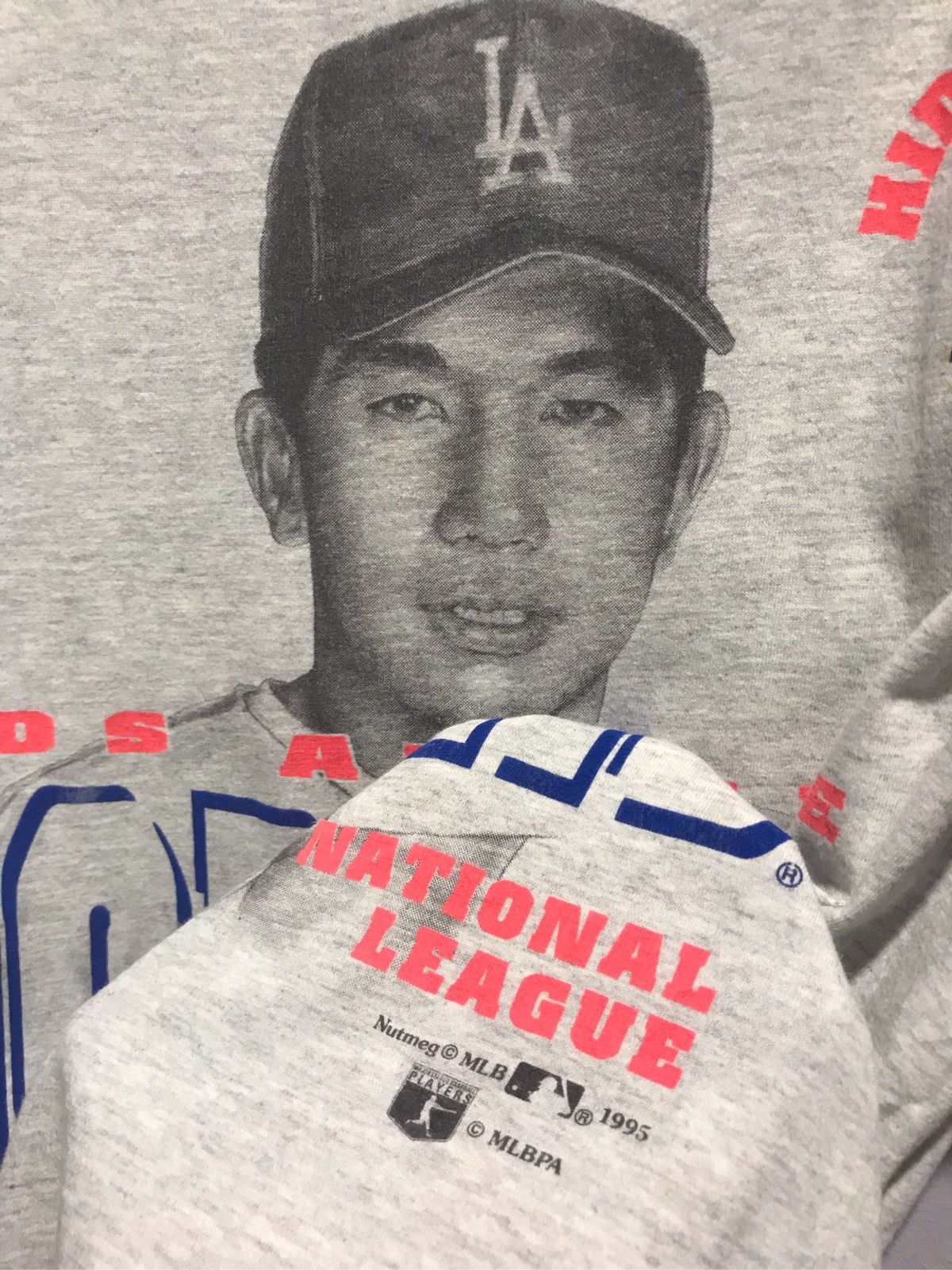 MLB Vintage 1995 Nutmeg Mills HIDEO NOMO debut LA Dodgers Tee Size US L / EU 52-54 / 3 - 4 Thumbnail