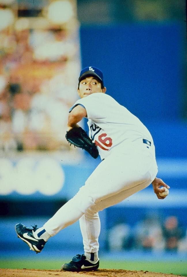 MLB Vintage 1995 Nutmeg Mills HIDEO NOMO debut LA Dodgers Tee Size US L / EU 52-54 / 3 - 9 Thumbnail