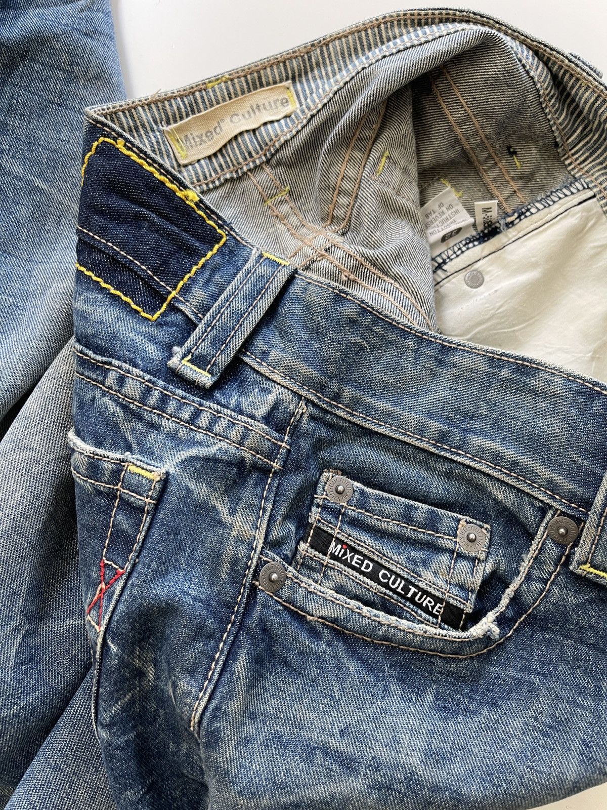 Japanese Brand Mixed Culture Distressed Design Flared Denim Size US 34 / EU 50 - 14 Thumbnail