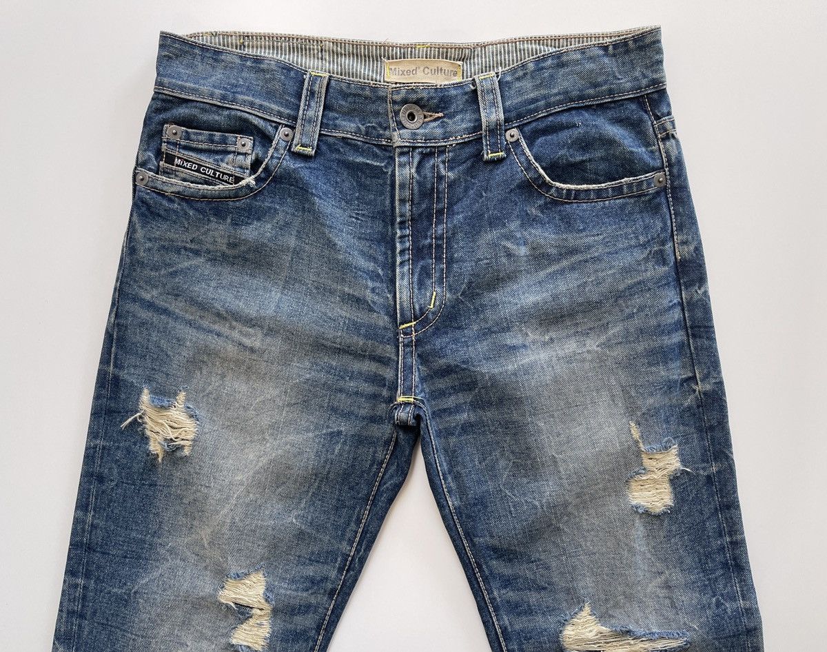 Japanese Brand Mixed Culture Distressed Design Flared Denim Size US 34 / EU 50 - 5 Thumbnail