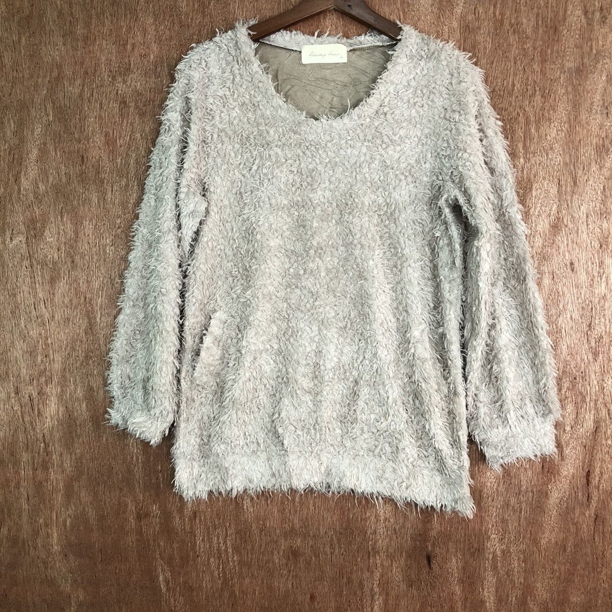 Homespun Knitwear × Japanese Brand × Vintage Japnese Brand Shag Shaggy Fur Mohair Knitwear #6625 Size L / US 10 / IT 46 - 3 Thumbnail