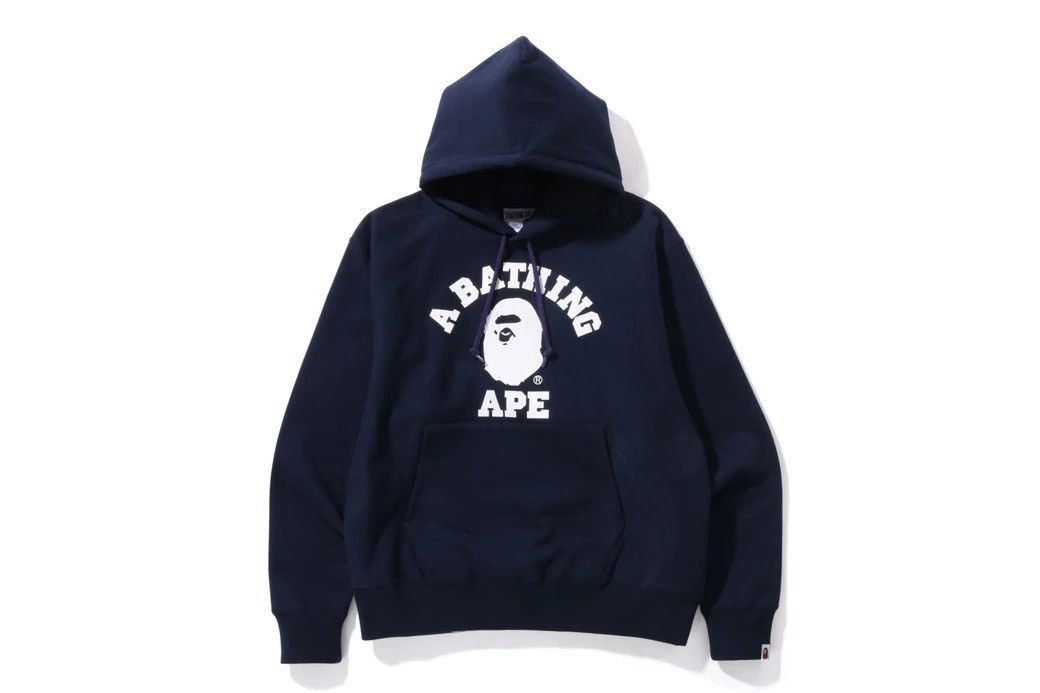 image of Bape Classic College Hoodie in Navy, Men's (Size 2XL)