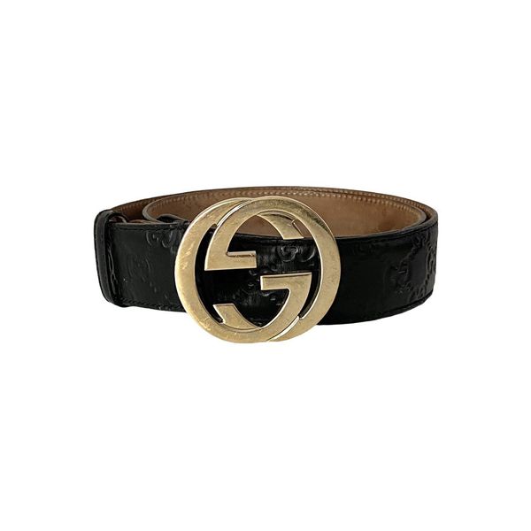 Gucci Interlocking GG Signature Leather Belt - Size 32