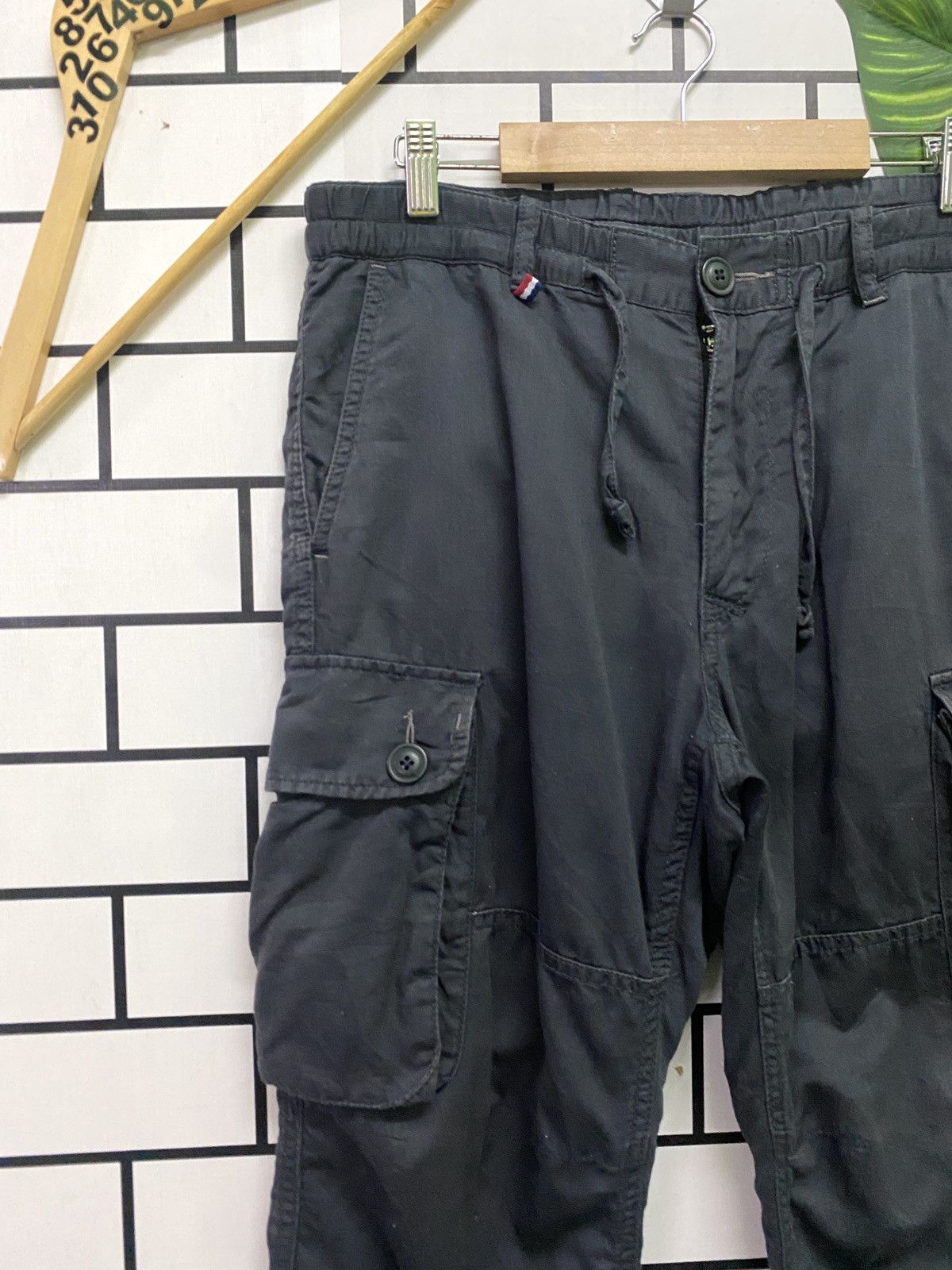 Japanese Brand Japan Made BLUE STANDARD Cargo Multipocket Drawstring Pants Size US 33 - 4 Thumbnail