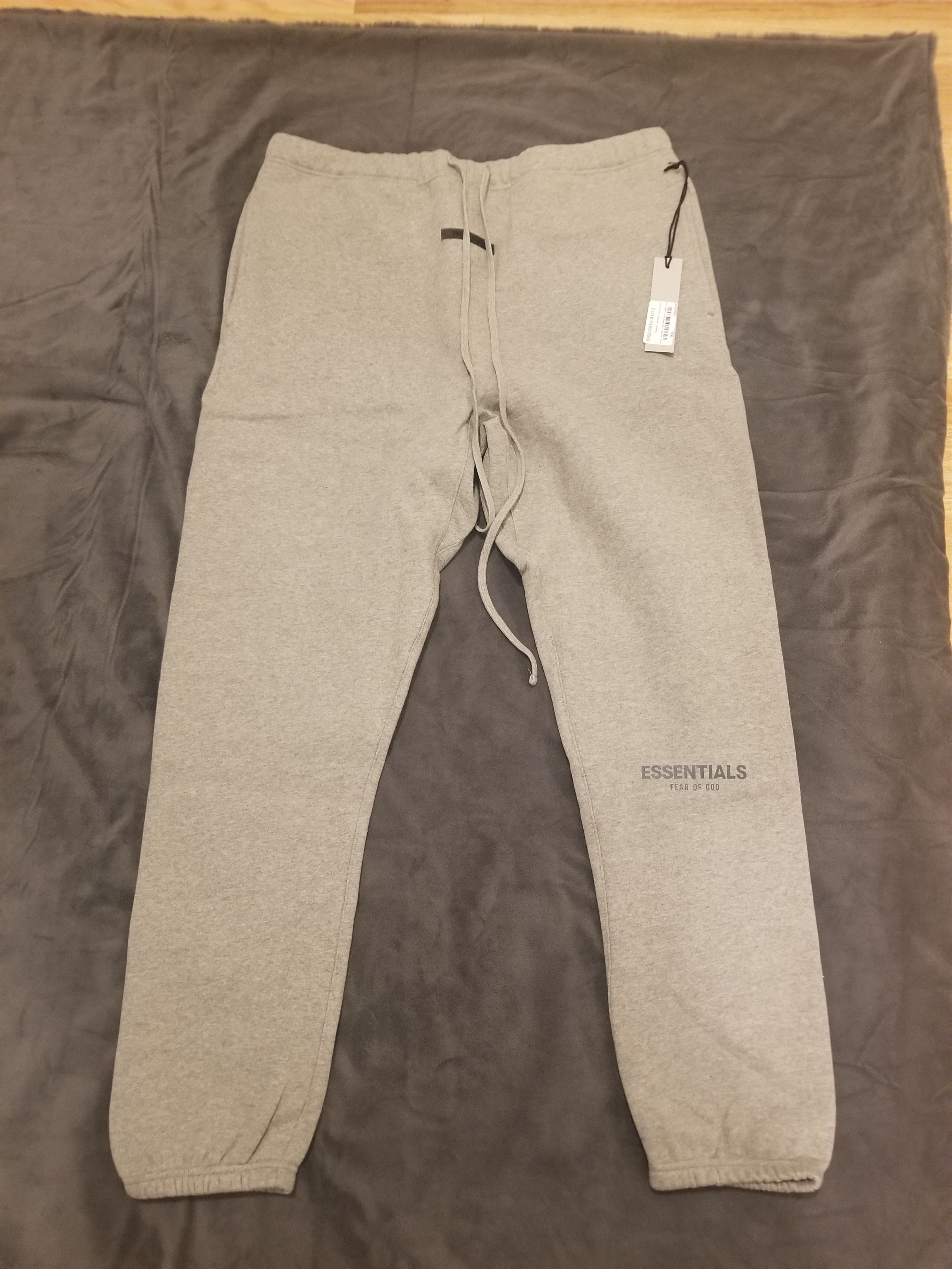 image of Fear Of God Essentials Fw21 Grey Sweatpants in Dark Heather Oatmeal, Men's (Size 40)