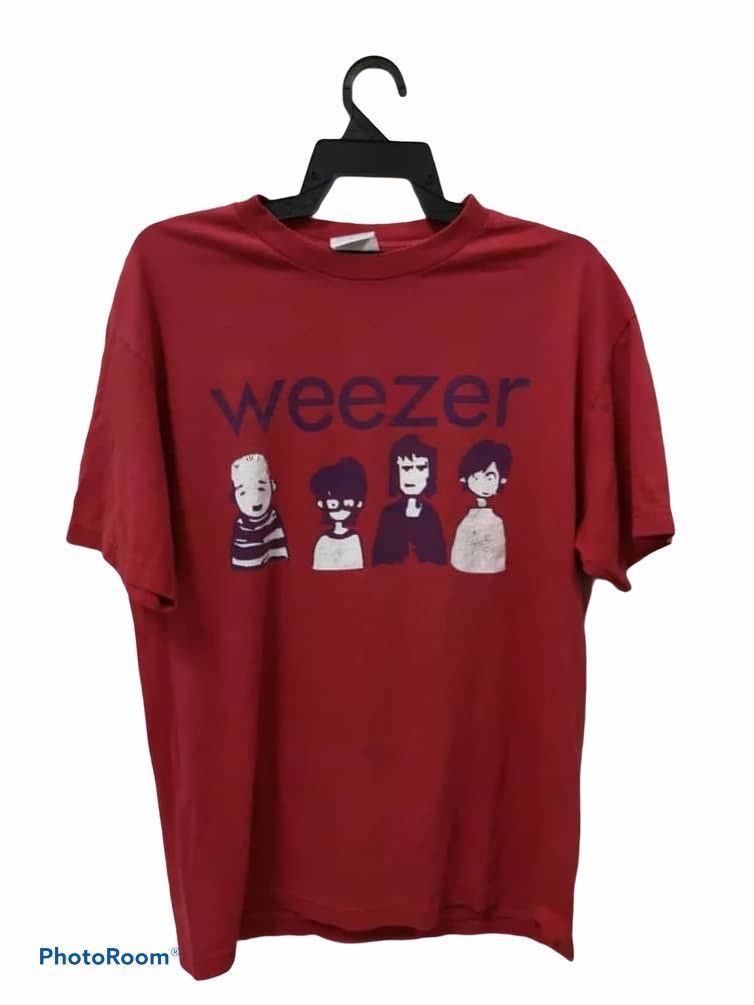 image of Band Tees x Rock Tees Vintage Weezer Band Tee in Red, Men's (Size Large)