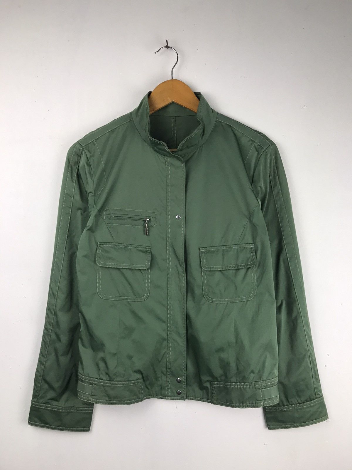 image of Italian Designers Christian Aujard Full Zipper Jacket in Green, Men's (Size Small)