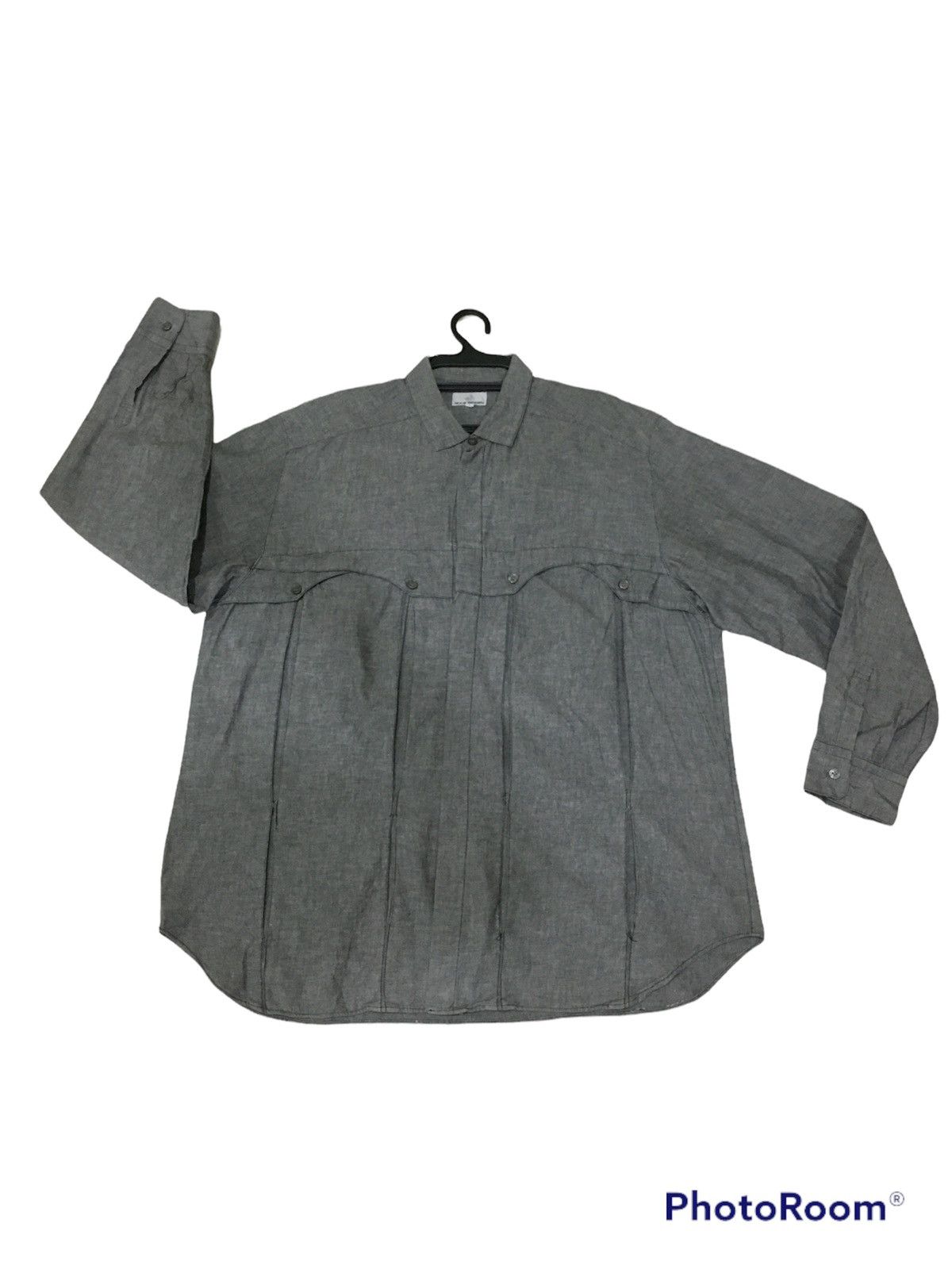 Marithe + Francois Girbaud M.F.G Design grey chambray Shirt Size US M / EU 48-50 / 2 - 1 Thumbnail