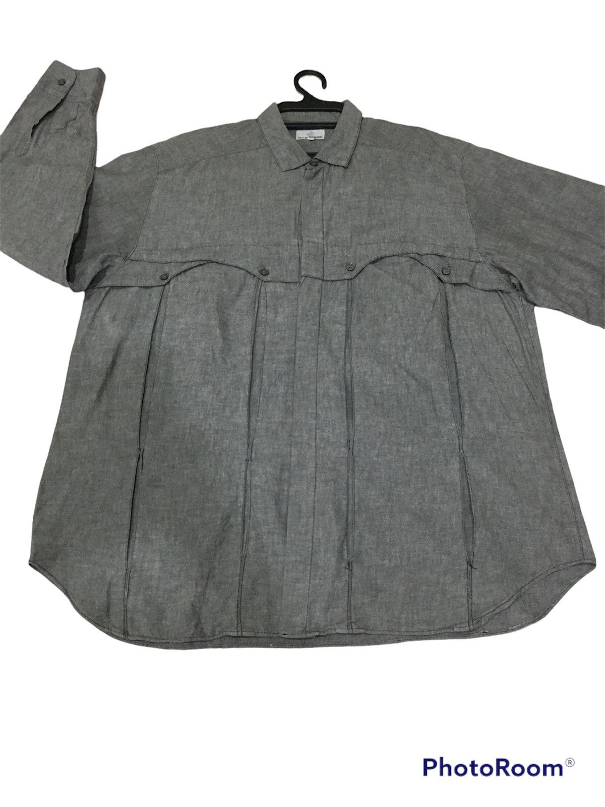 Marithe + Francois Girbaud M.F.G Design grey chambray Shirt Size US M / EU 48-50 / 2 - 2 Thumbnail