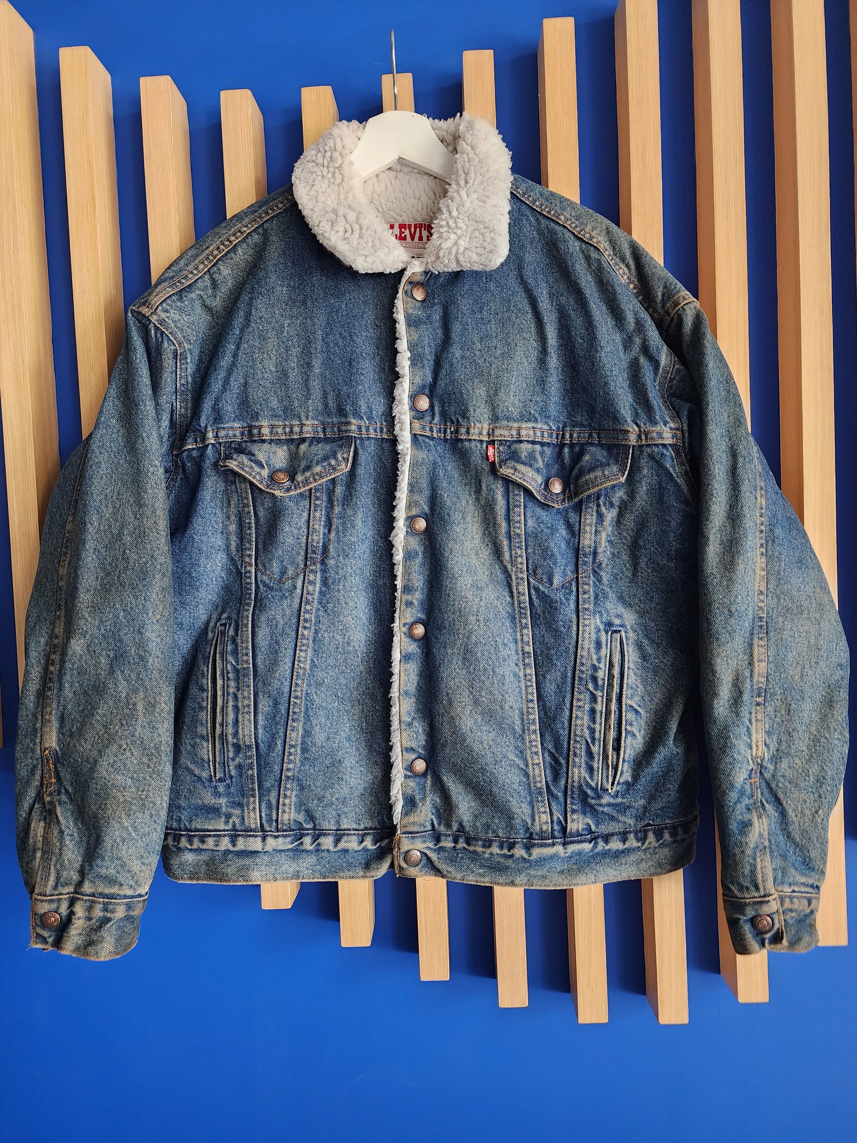 image of Levis x Vintage Levi’S Sherpa Jacket True Vintage in Blue, Men's (Size Large)