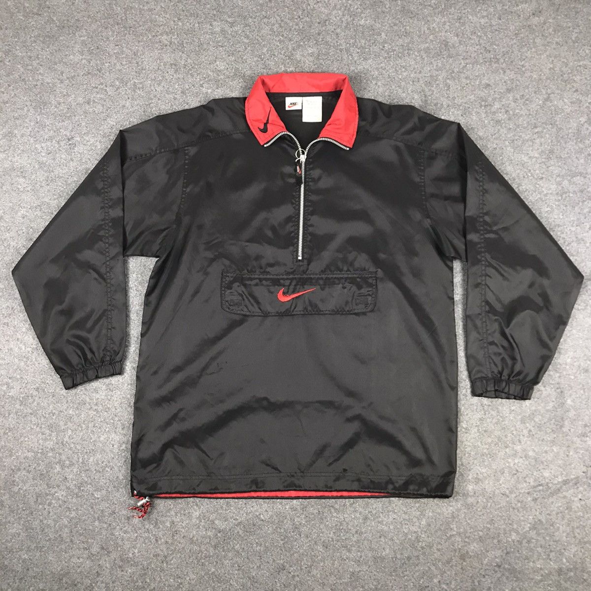 image of Nike Centre Anorak Jacket Half Zipper in Black/Red, Men's (Size XL)