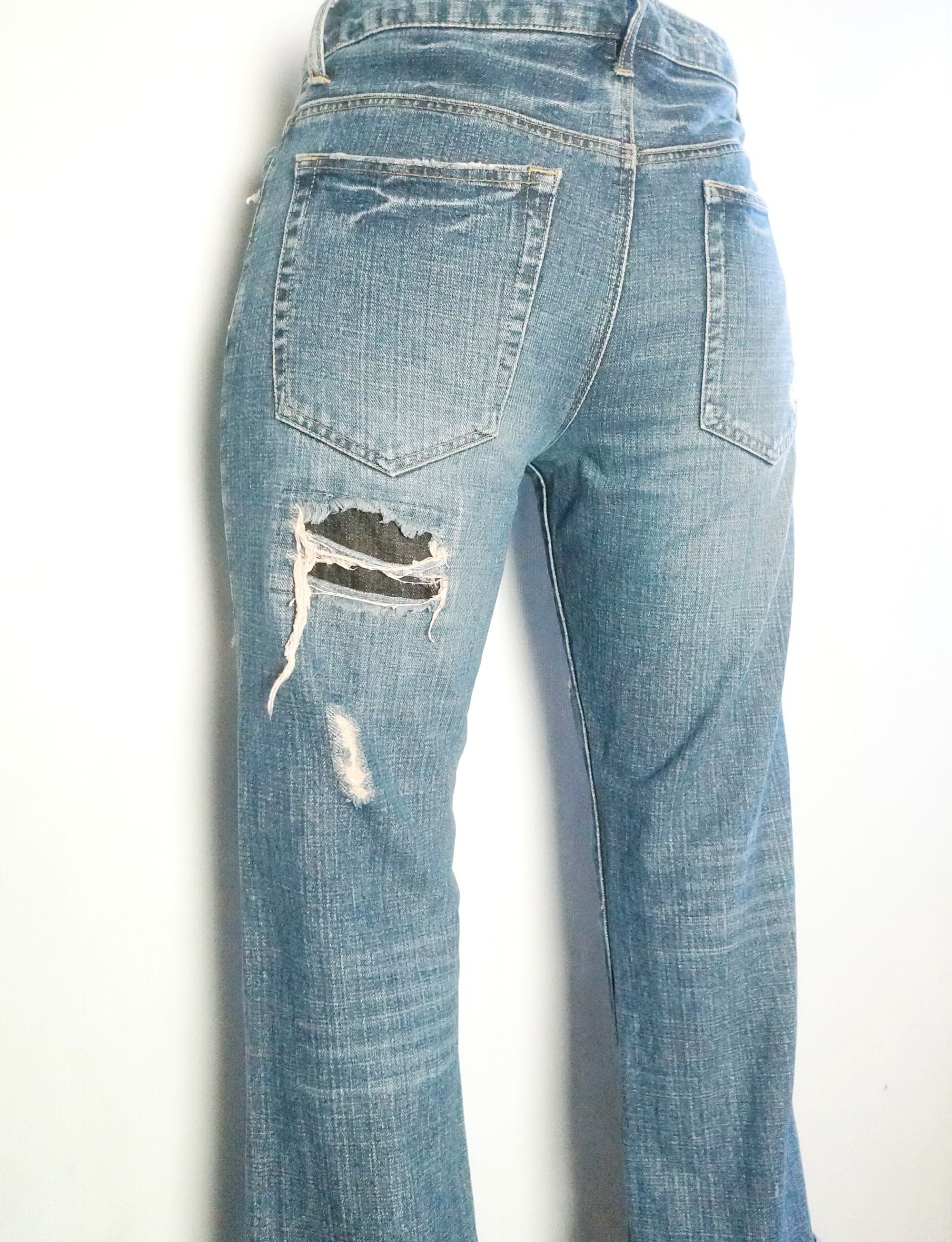 Japanese Brand Japanese Brand Ripped & Patched Flare Jeans Size US 31 - 18 Thumbnail
