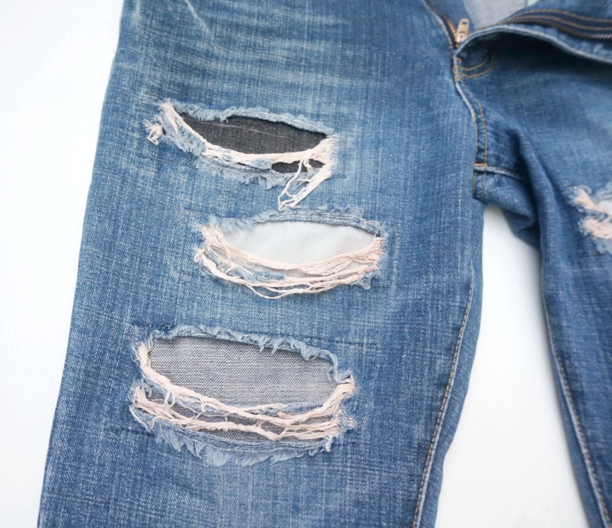 Japanese Brand Japanese Brand Ripped & Patched Flare Jeans Size US 31 - 5 Thumbnail