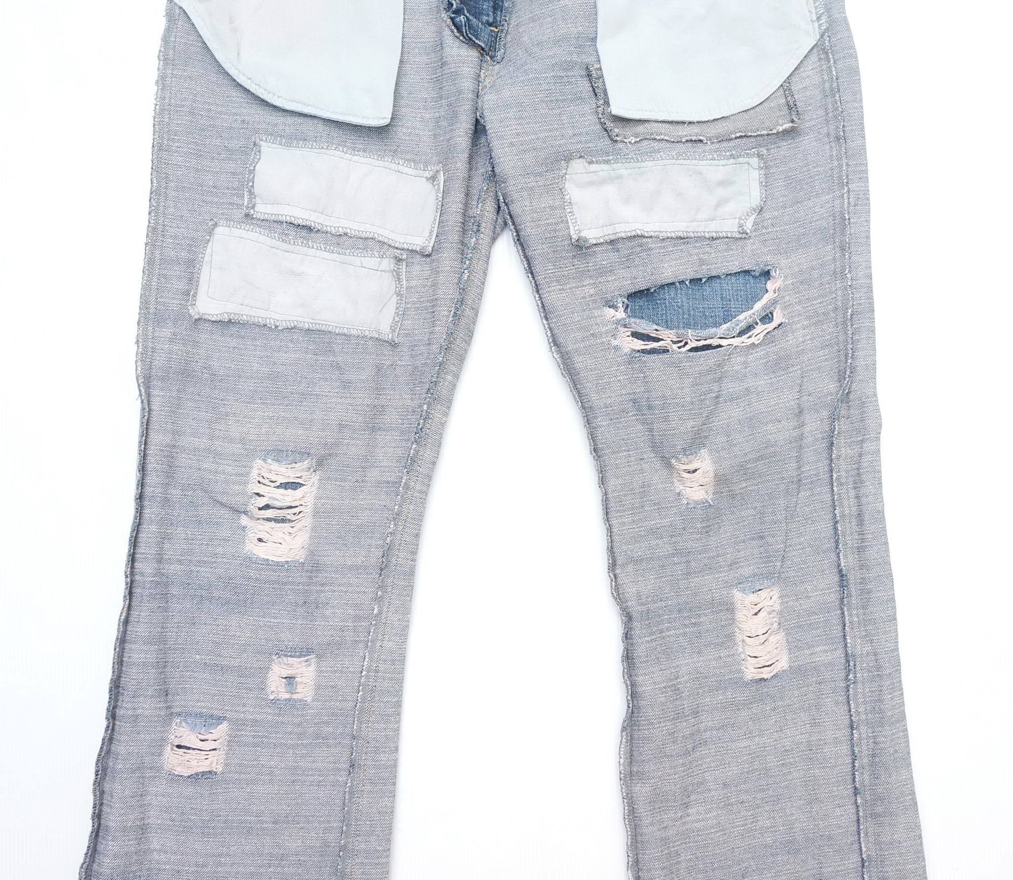 Japanese Brand Japanese Brand Ripped & Patched Flare Jeans Size US 31 - 11 Thumbnail