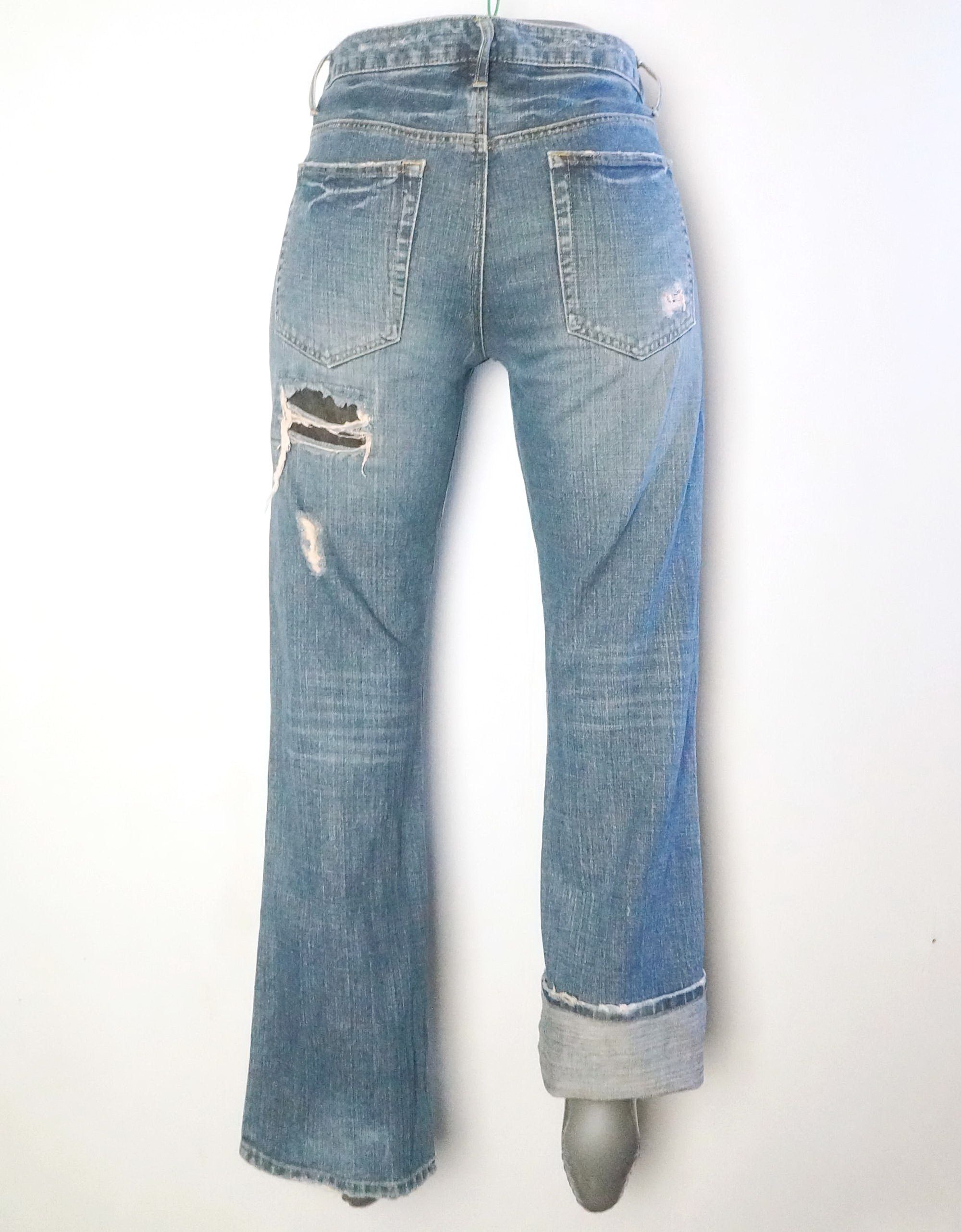Japanese Brand Japanese Brand Ripped & Patched Flare Jeans Size US 31 - 17 Thumbnail