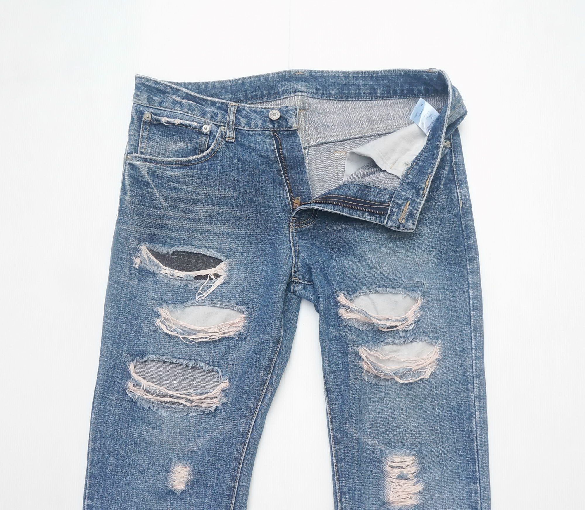 Japanese Brand Japanese Brand Ripped & Patched Flare Jeans Size US 31 - 4 Thumbnail