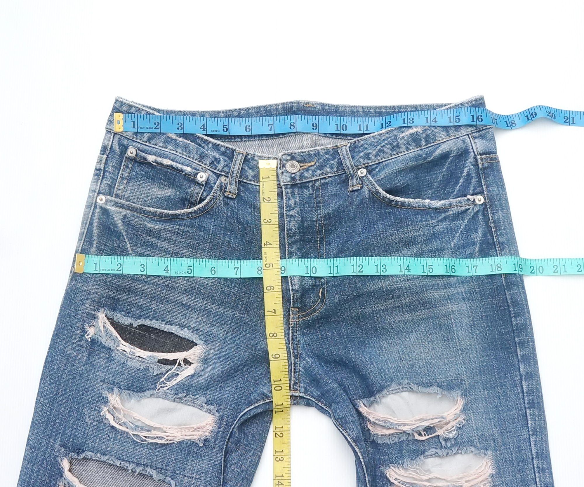 Japanese Brand Japanese Brand Ripped & Patched Flare Jeans Size US 31 - 13 Thumbnail