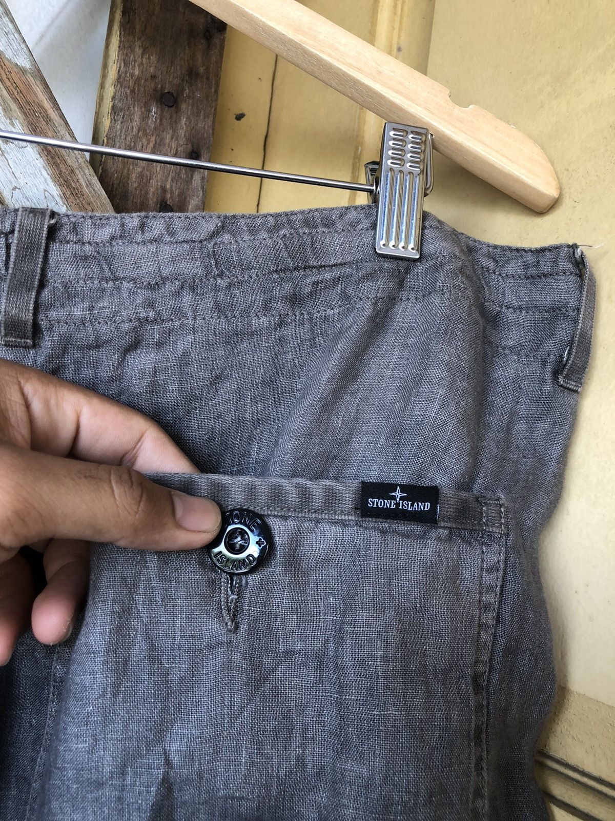Stone Island Vintage Stone Island Linen Cropped Pants Size US 40 / EU 56 - 10 Thumbnail