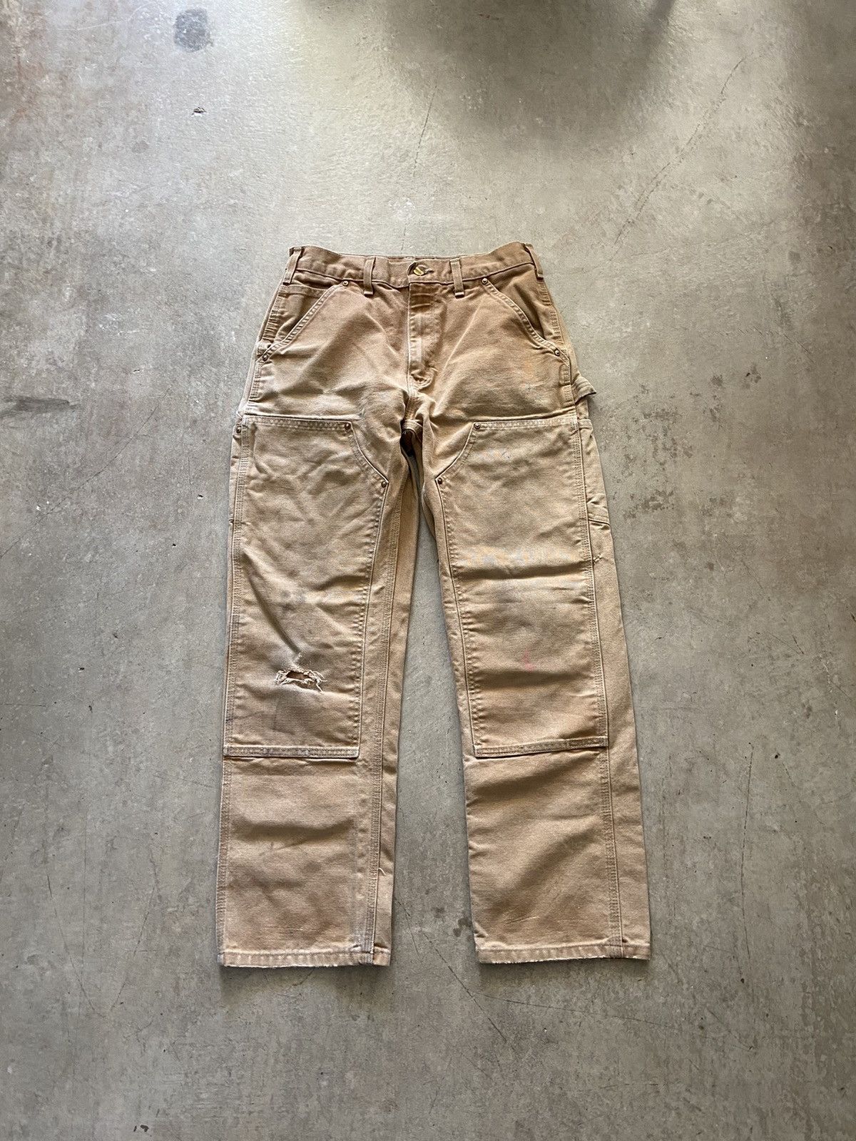 Sold Vintage 90s Carhartt Tan Double Knee Pants