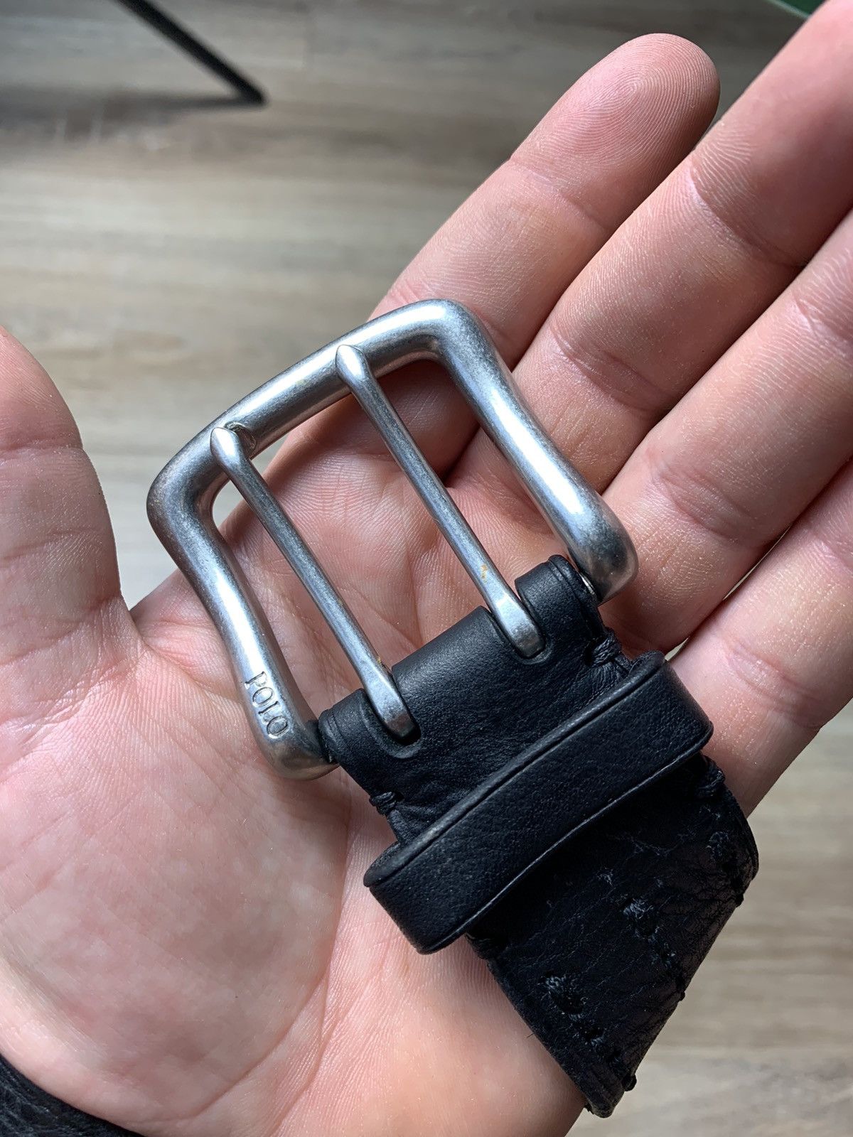 Polo by ralph lauren super black soft leather belt