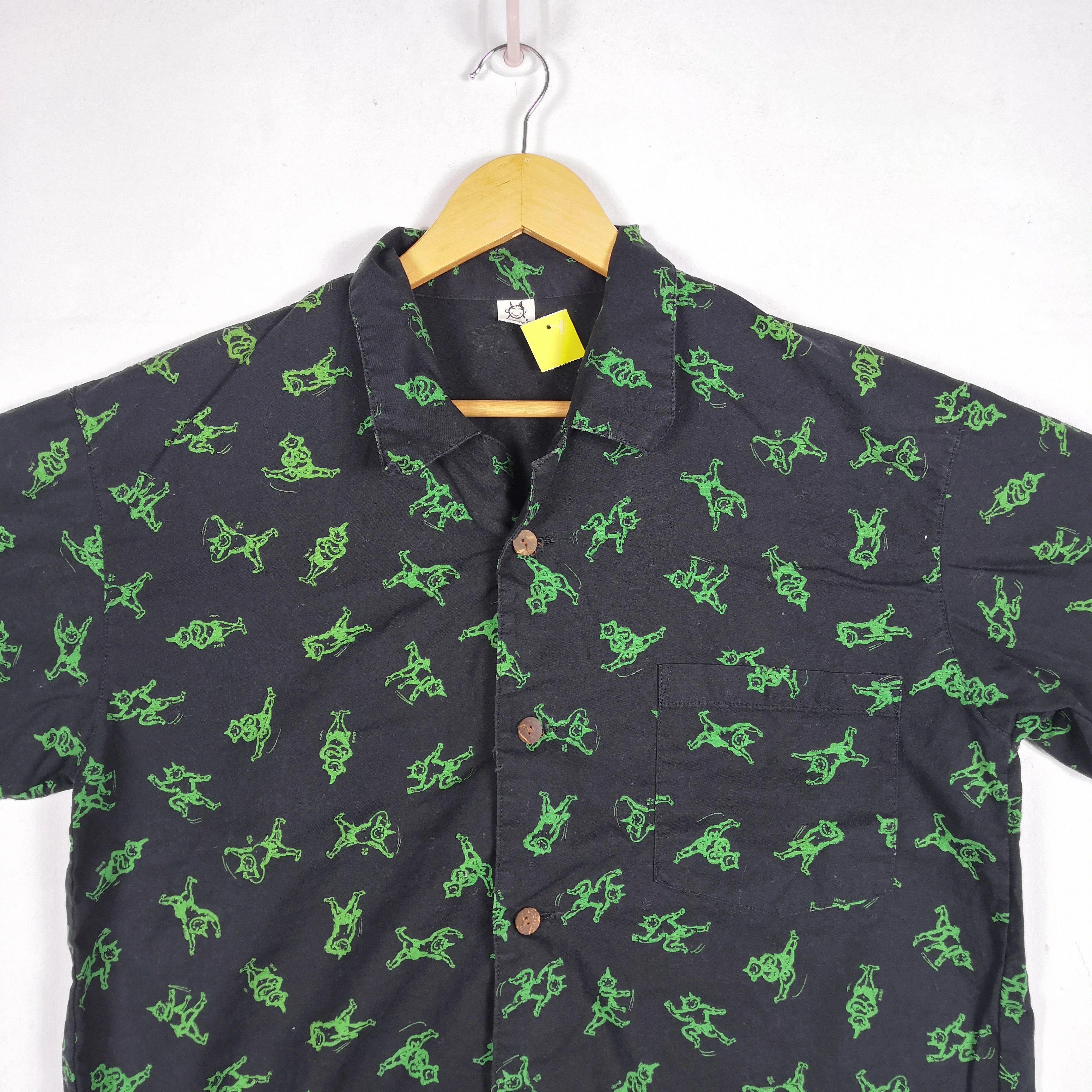 Japanese Brand Vintage Devil Shirt Over Print Button Up's | BS18455. Size US L / EU 52-54 / 3 - 3 Thumbnail