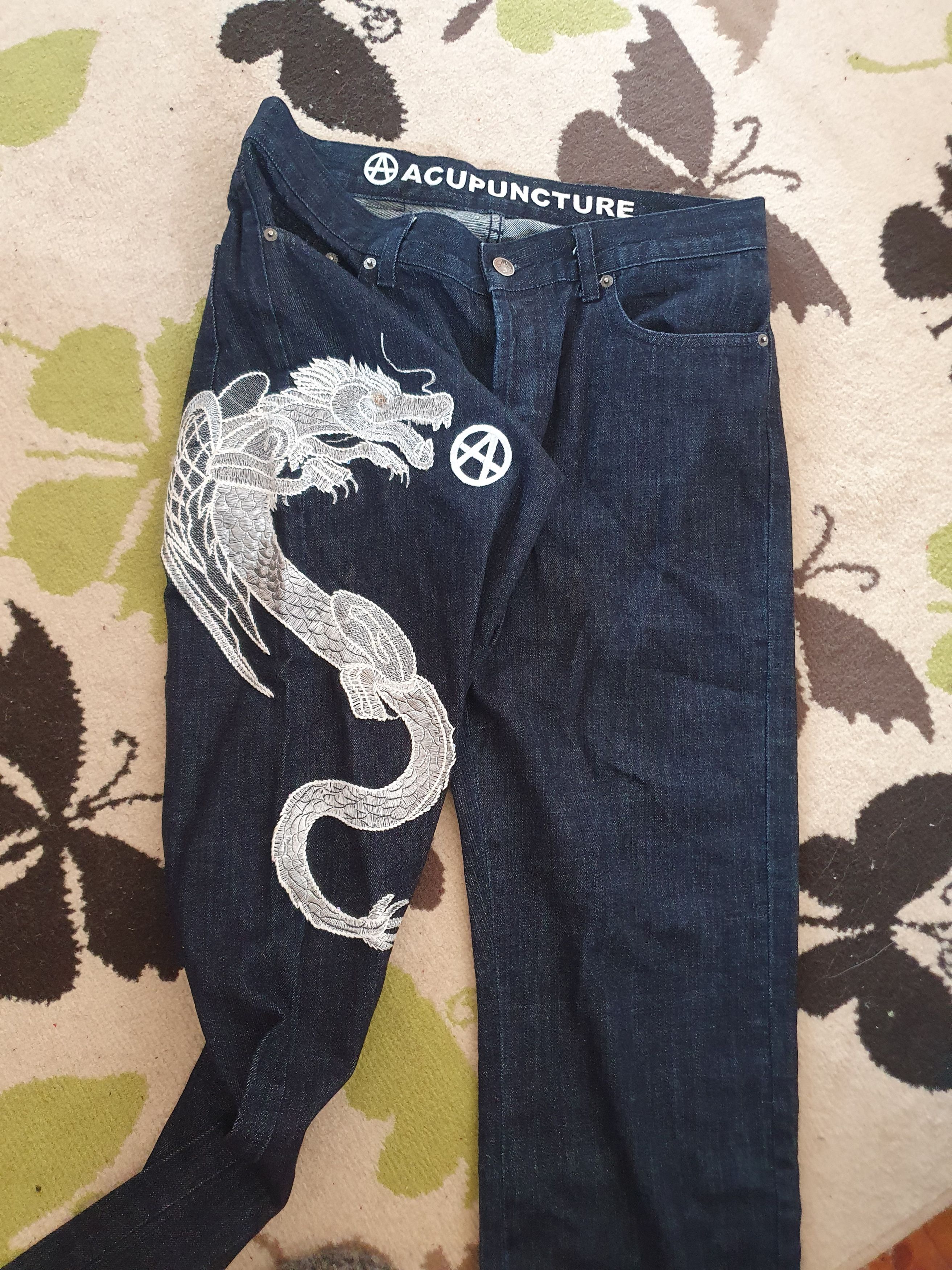 Acupuncture Acupuncture London Dragon Embroidery Vtg Y2K jeans sz 32 Size US 32 / EU 48 - 9 Thumbnail