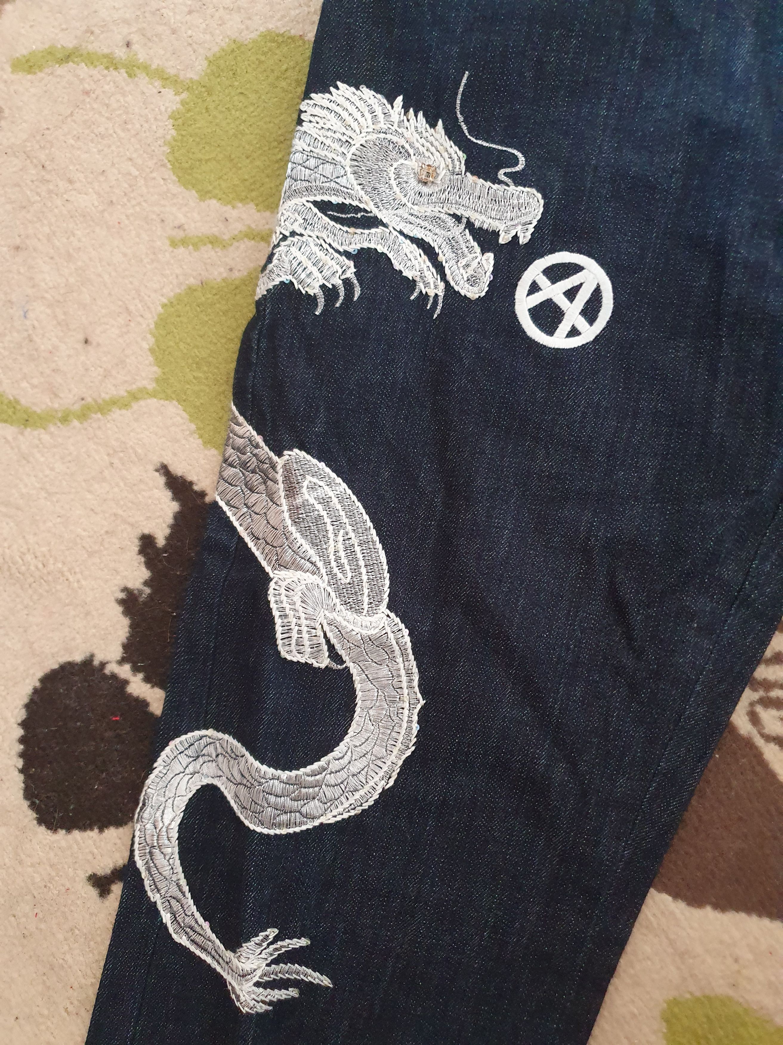 Acupuncture Acupuncture London Dragon Embroidery Vtg Y2K jeans sz 32 Size US 32 / EU 48 - 3 Thumbnail