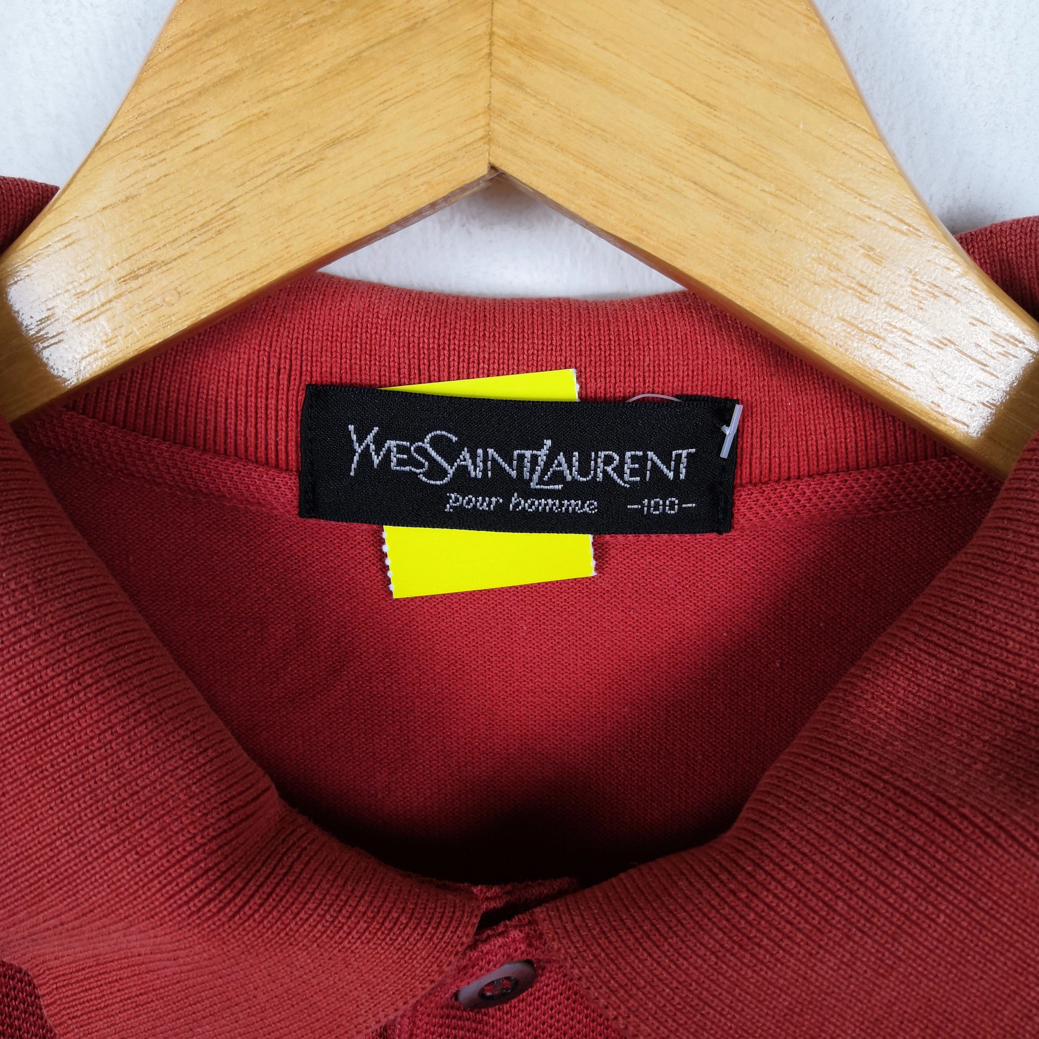 Vintage Vintage Yves Saint Laurent T-Shirt YSL Polo's Tees Size US L / EU 52-54 / 3 - 4 Thumbnail