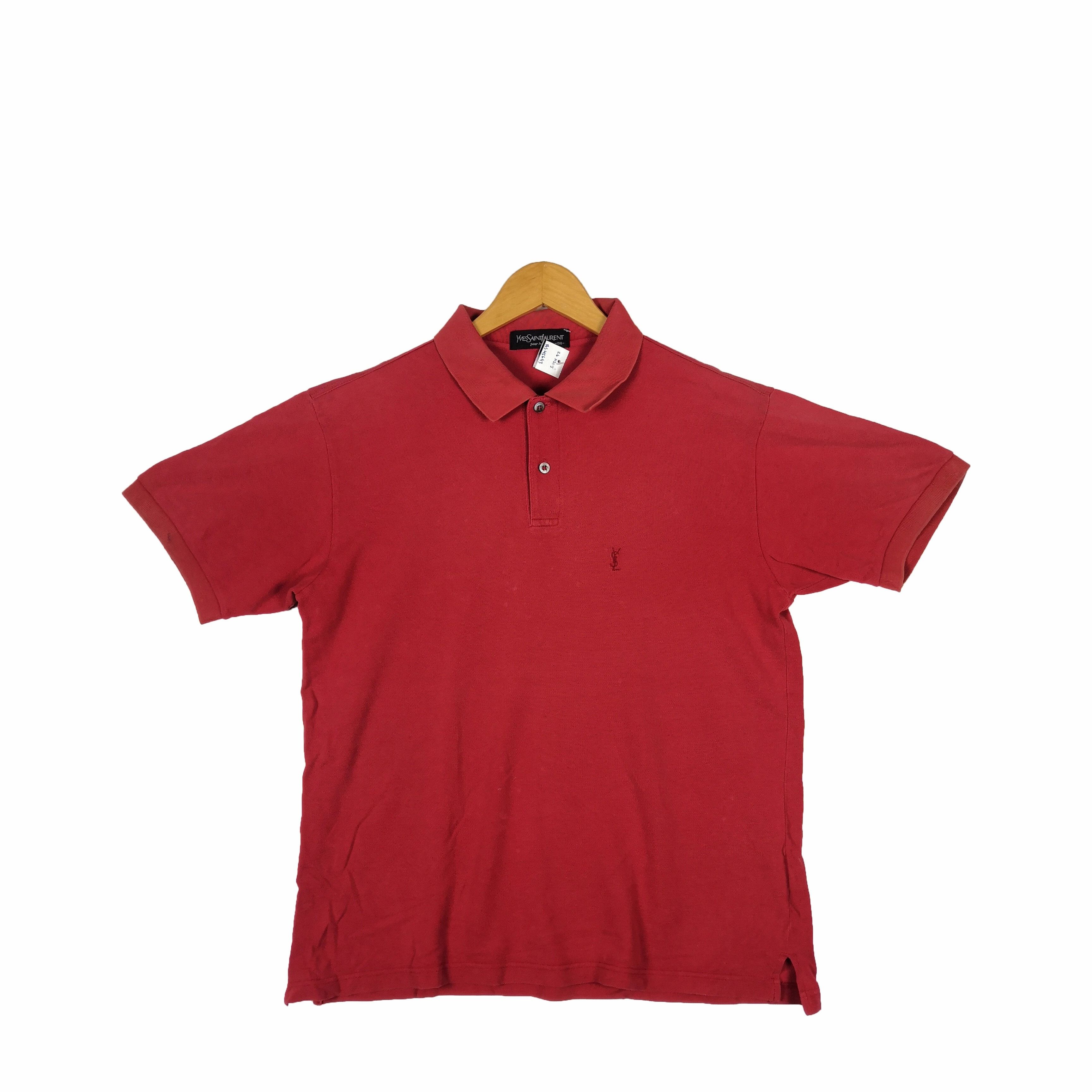 Vintage Vintage Yves Saint Laurent T-Shirt YSL Polo's Tees Size US L / EU 52-54 / 3 - 1 Thumbnail