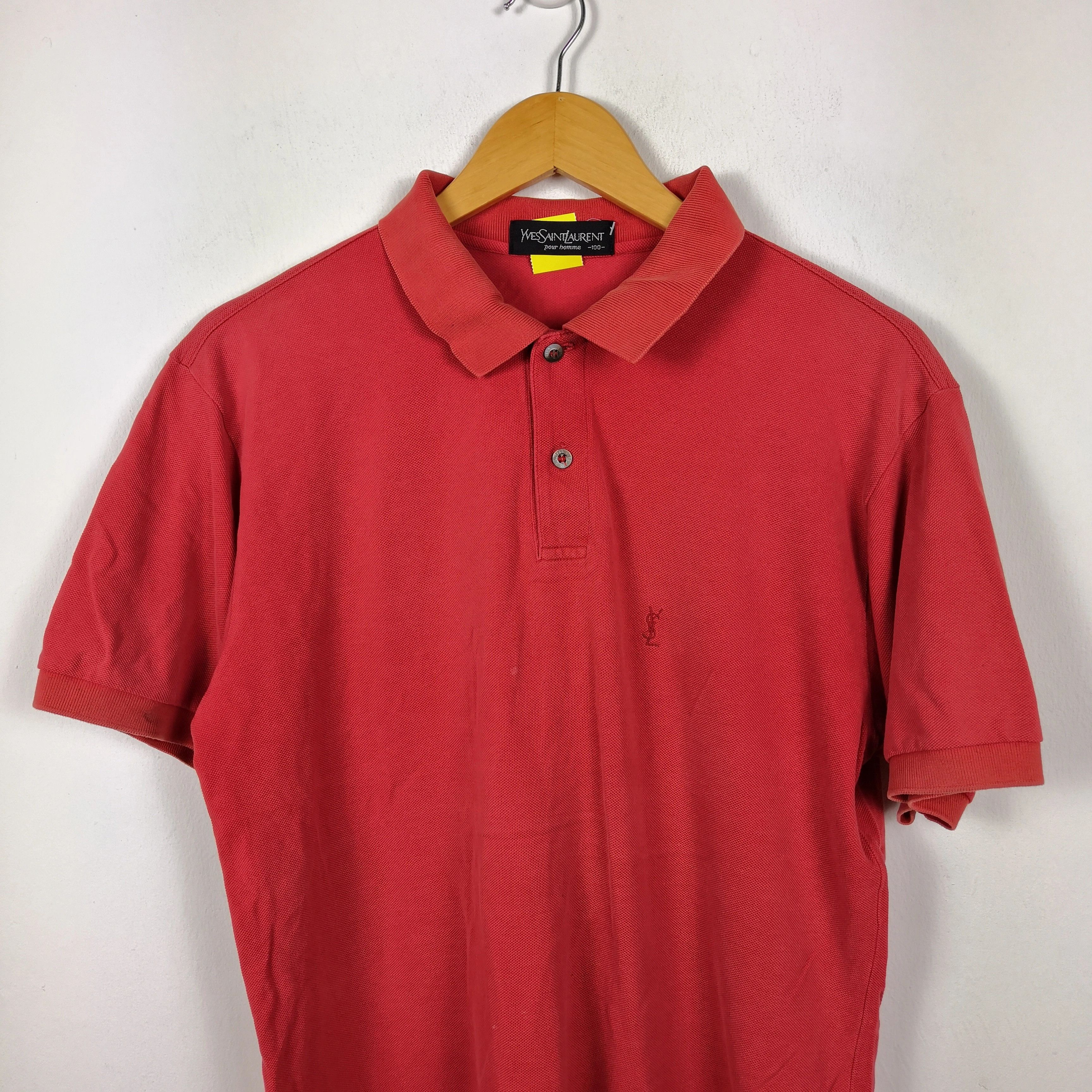 Vintage Vintage Yves Saint Laurent T-Shirt YSL Polo's Tees Size US L / EU 52-54 / 3 - 2 Thumbnail