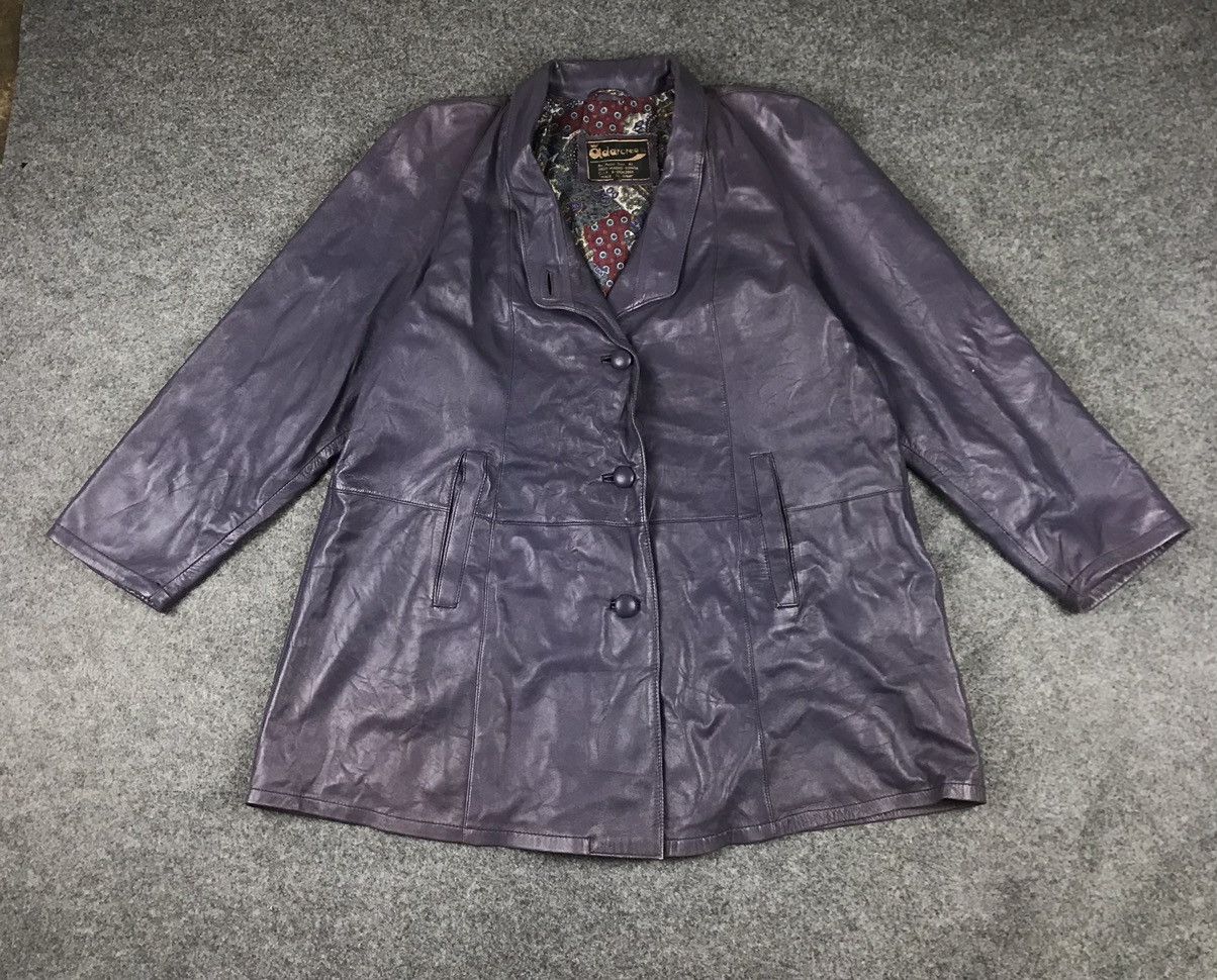 Archival Clothings Rare Design leather Trench Coat jacket