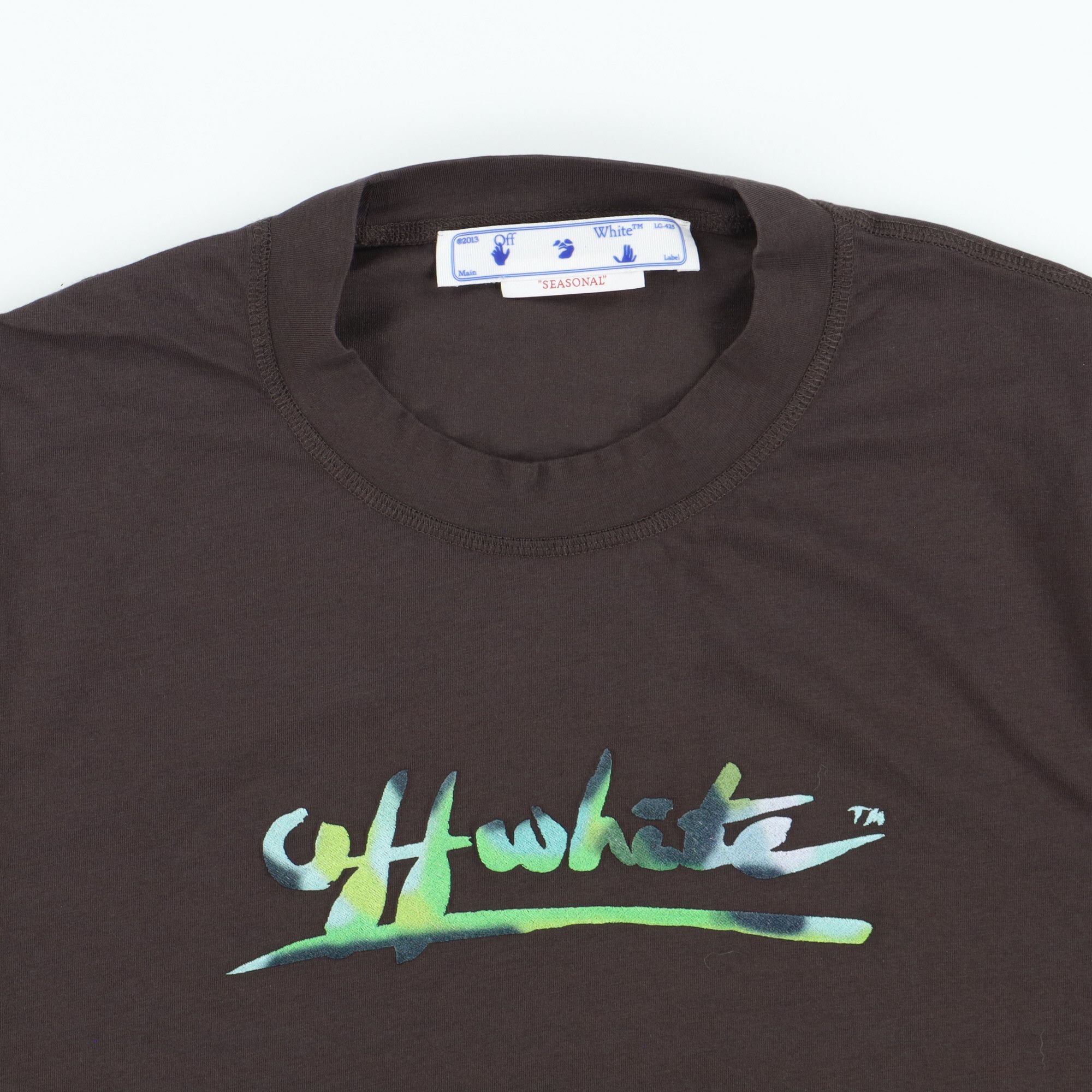 Off-White Brown Tie-Dye Signature Logo Cropped T-Shirt Size M / US 6-8 / IT 42-44 - 5 Thumbnail