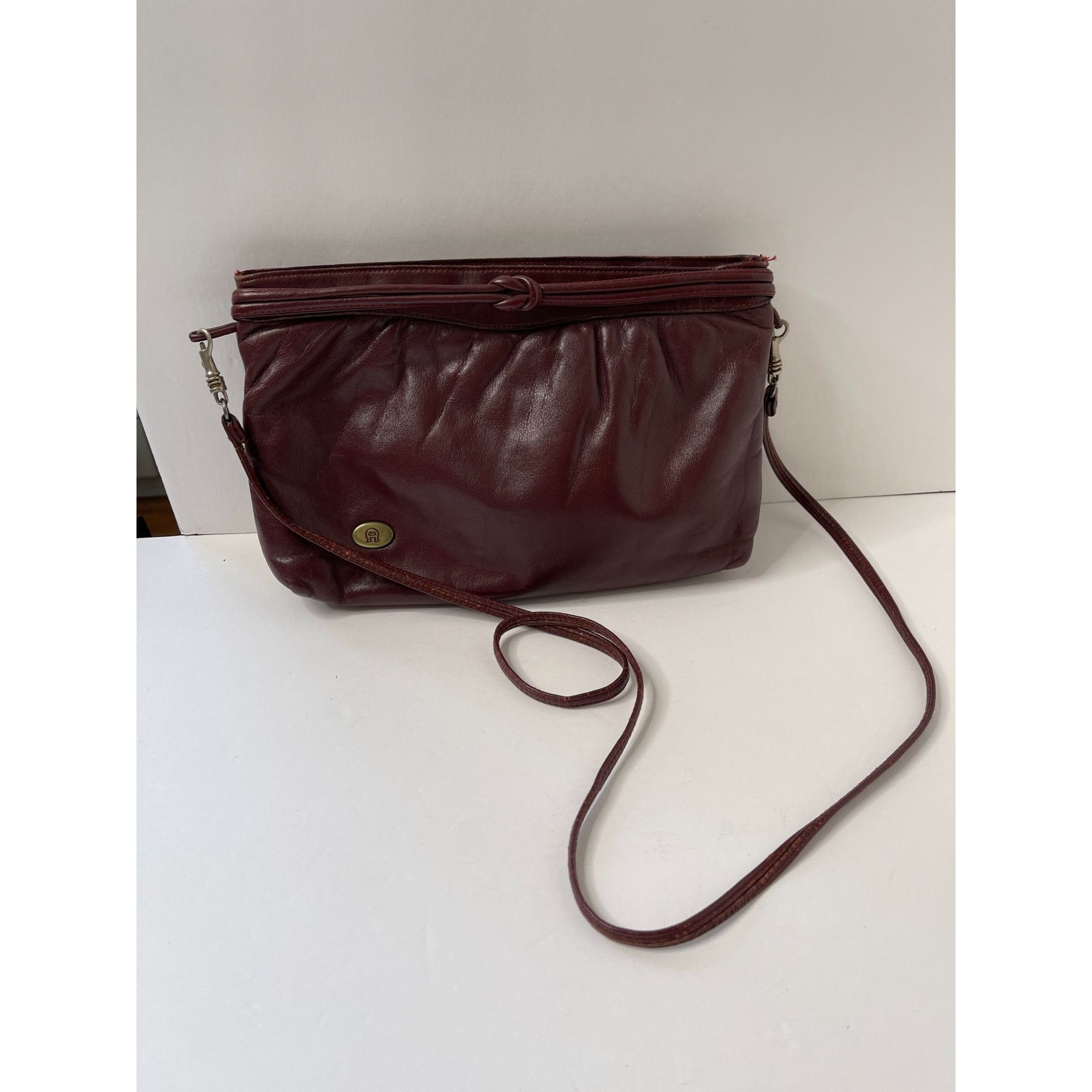 Vintage 70s 80s Etienne Aigner Oxblood Leather Purse