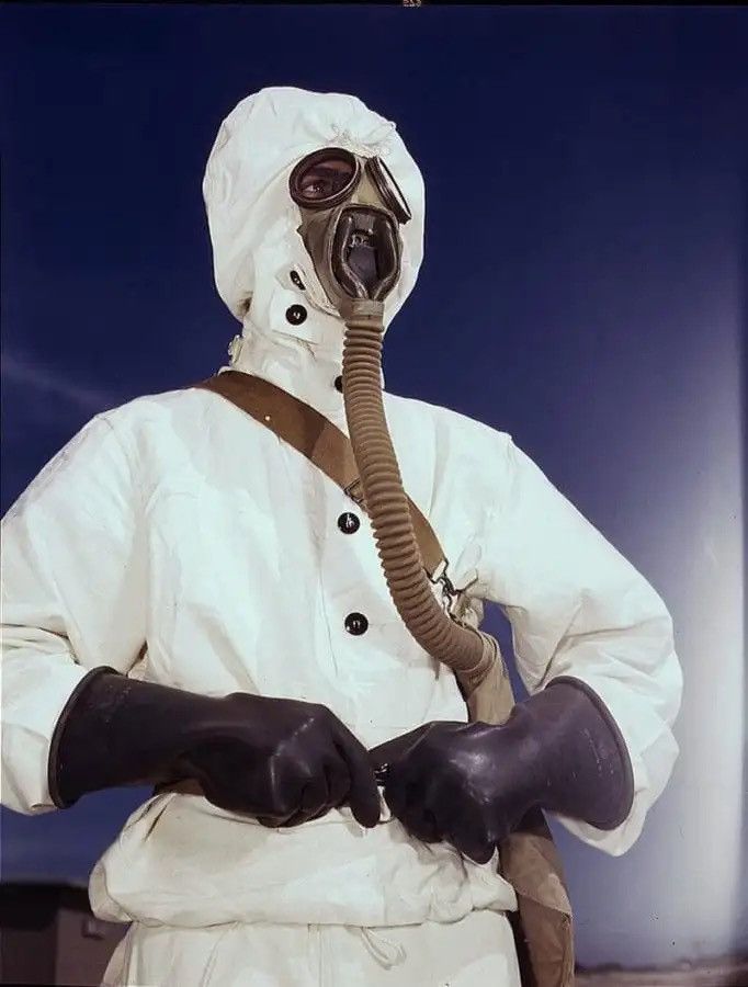 image of Military x Vintage Inspired 1940S Us Navy Hbt Gas Protective Parka Wwii in White, Men's (Size Large